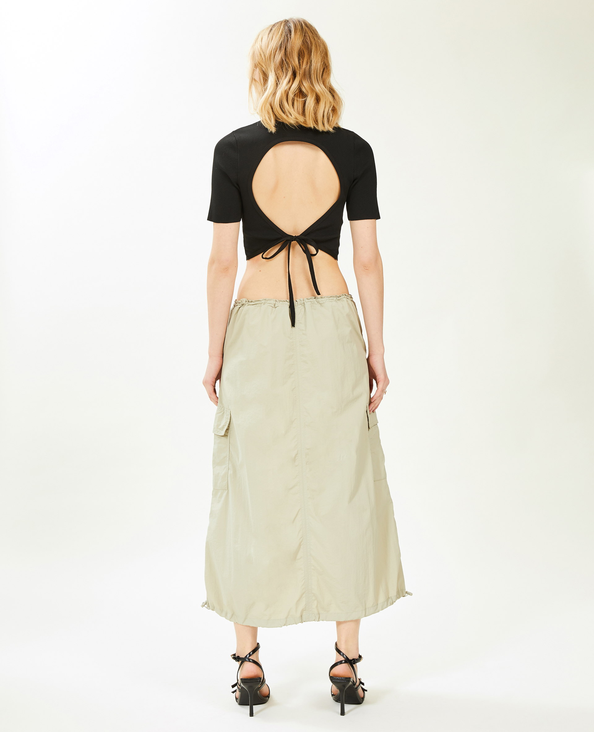 Jupe longue parachute vert de gris - Pimkie