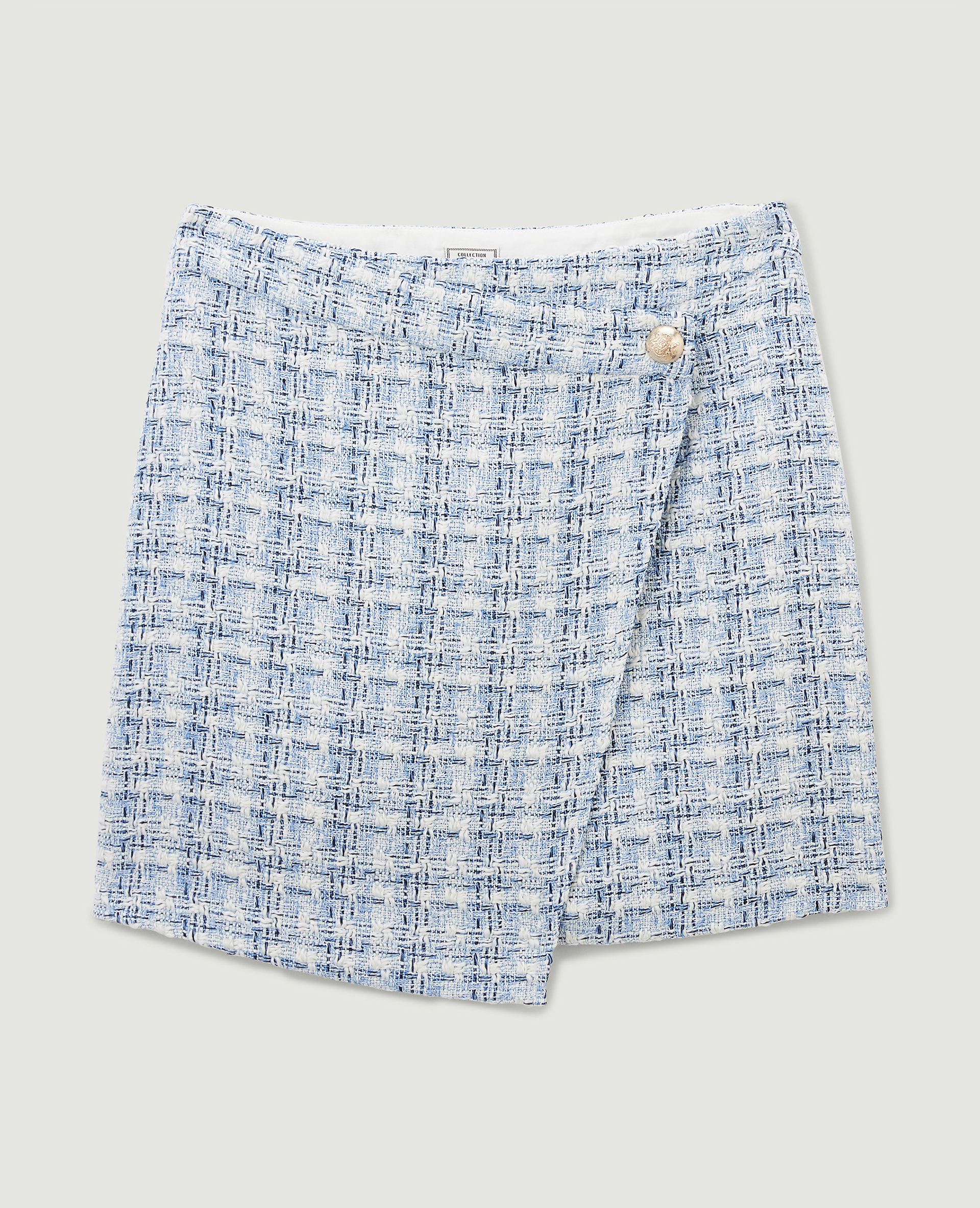 Jupe courte en tweed bleu - Pimkie