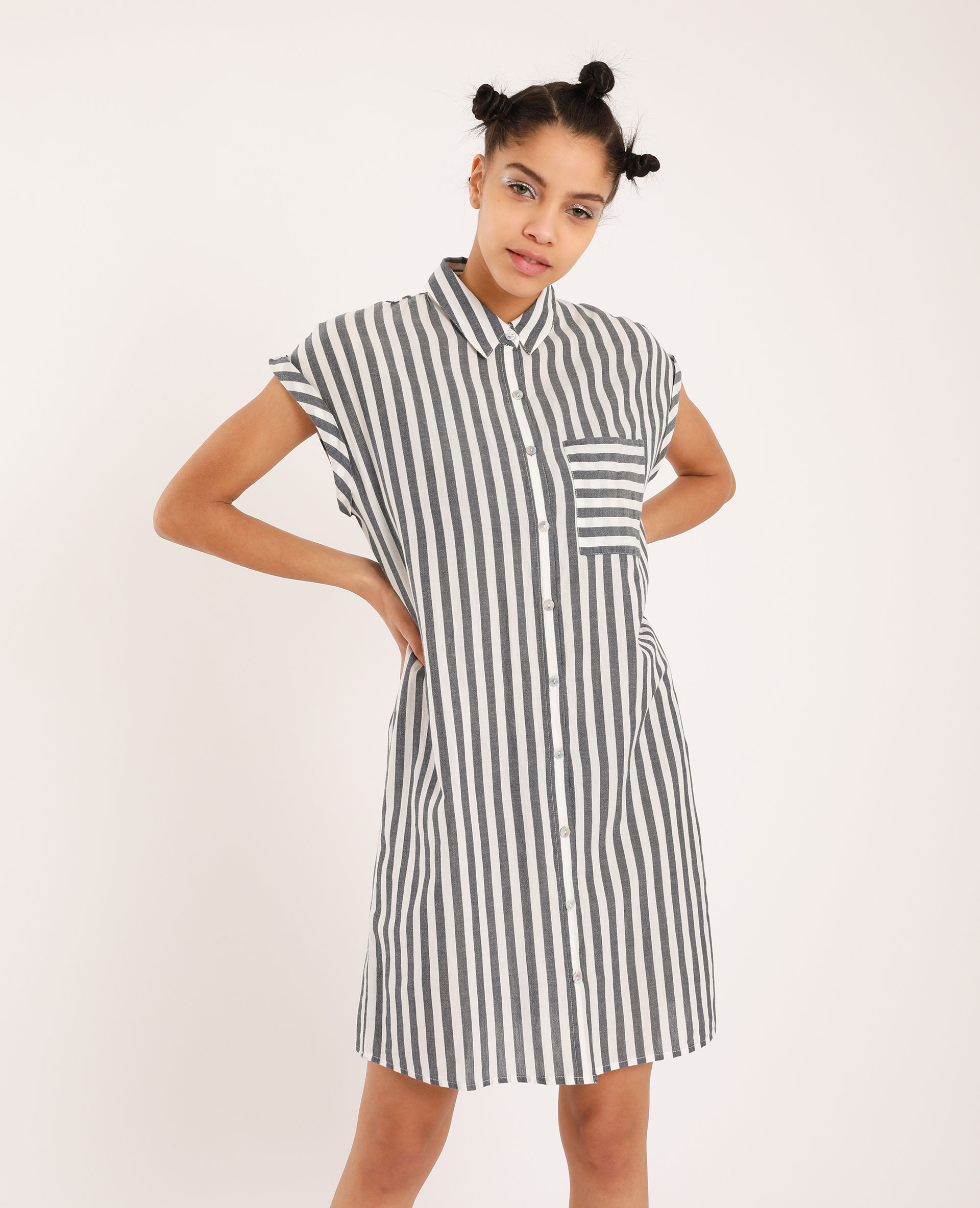 Robe chemise rayee