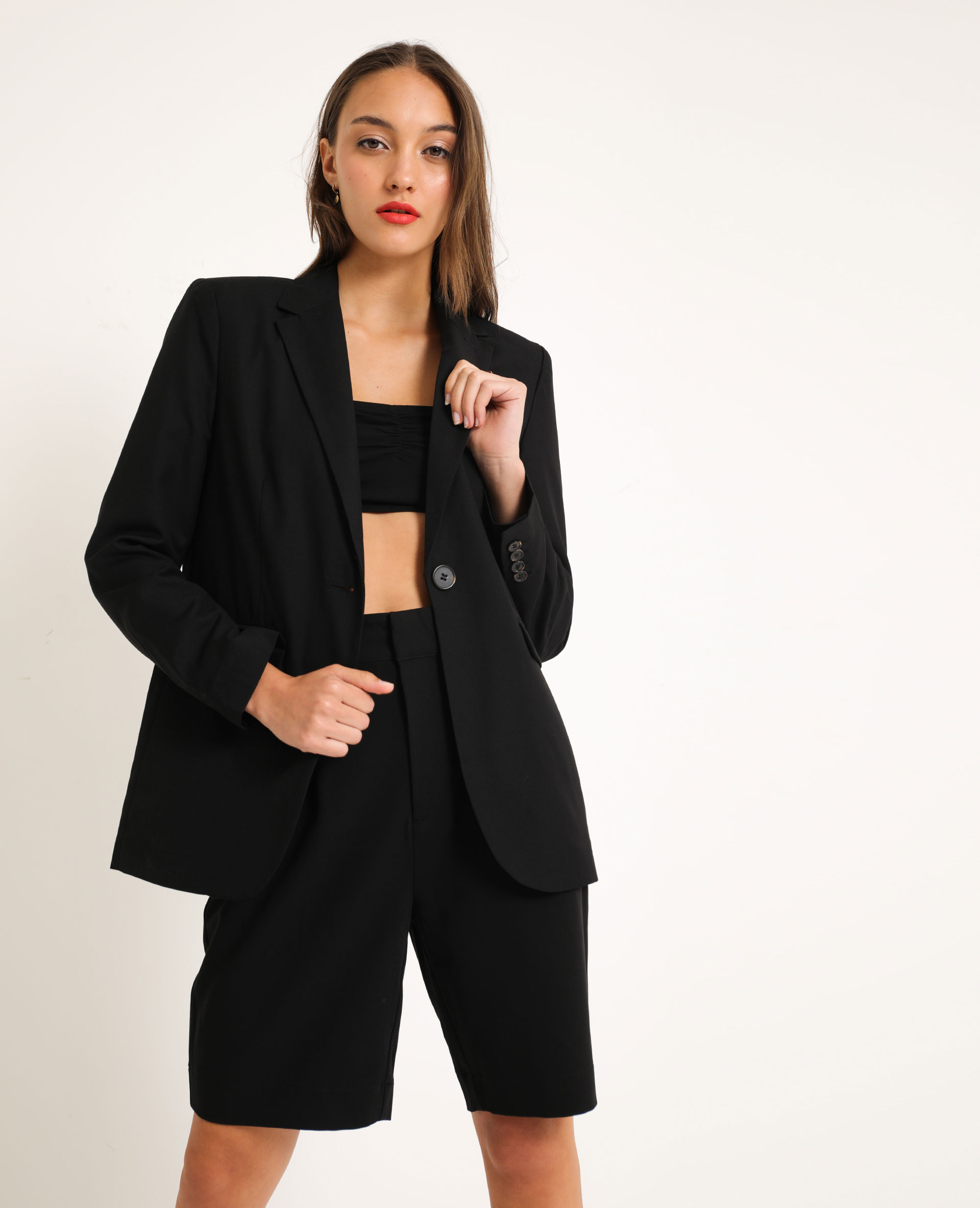 Blazer noir femme oversize deals