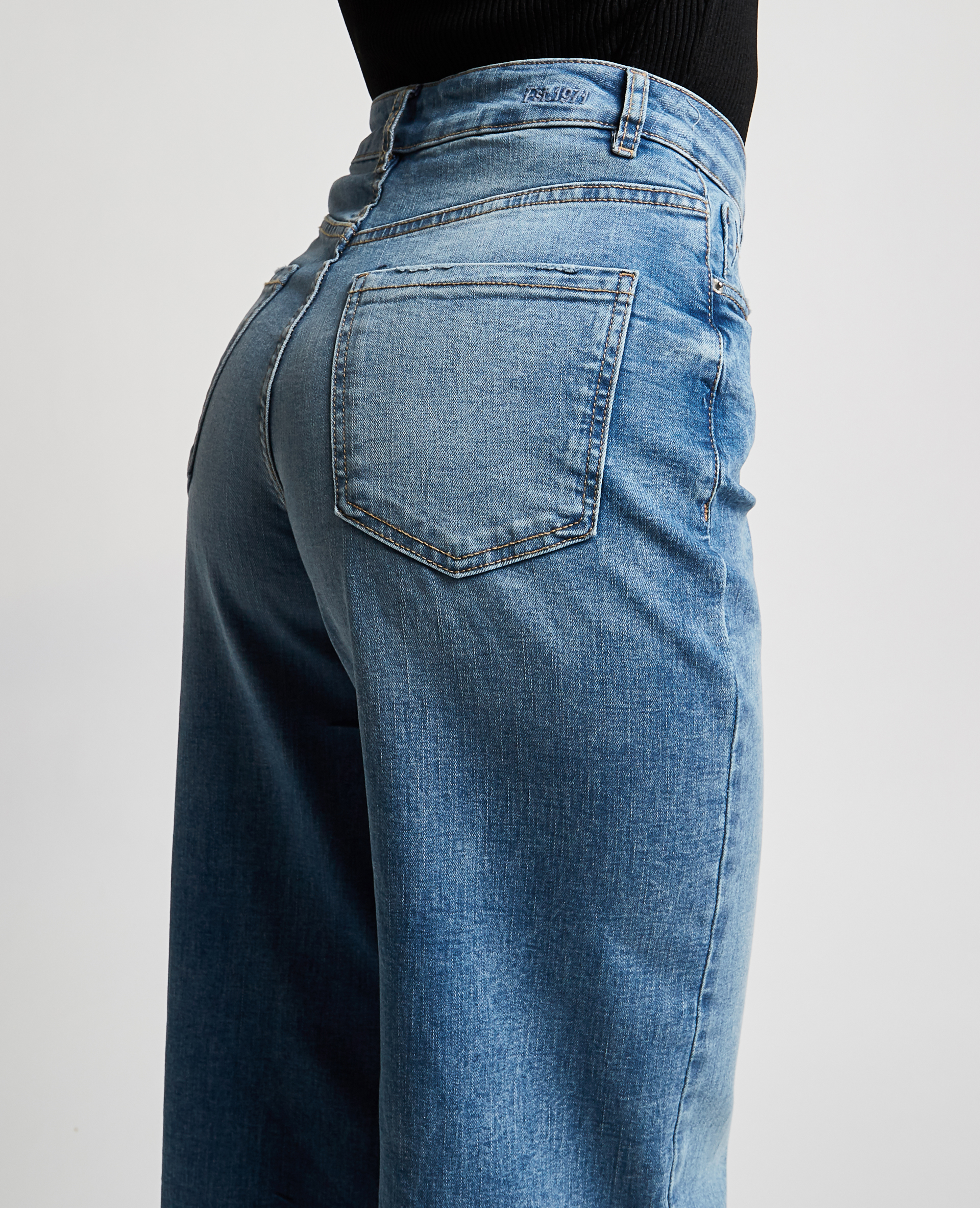 Jean wide taille haute bleu denim - Pimkie