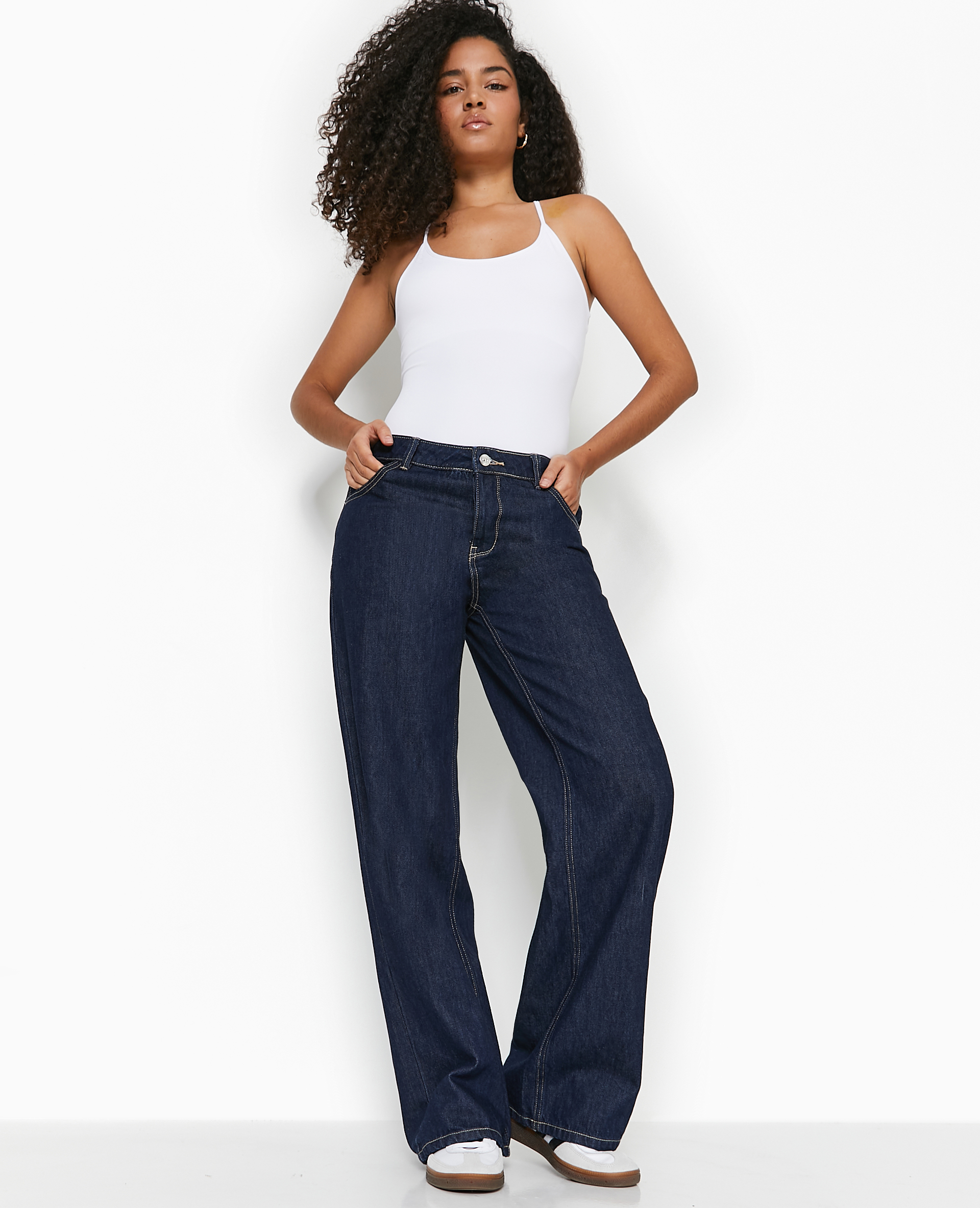 Jean wide taille basse