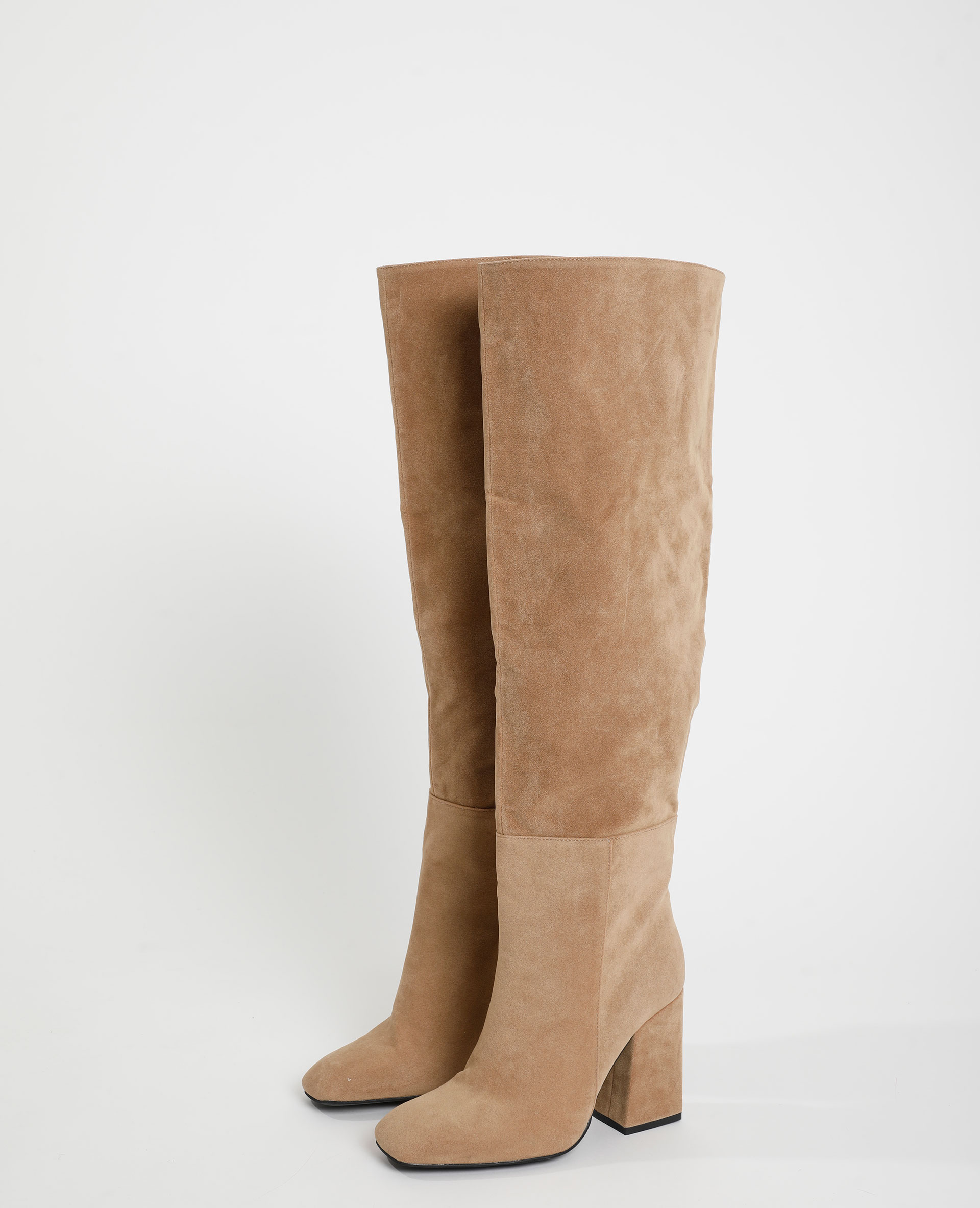 Bottes suédine à talon beige - Pimkie