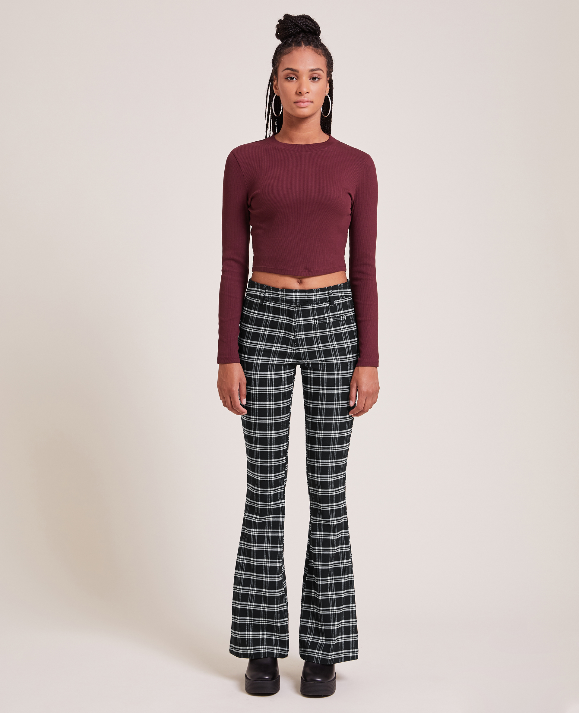 Pantalon flare taille haute noir - Pimkie