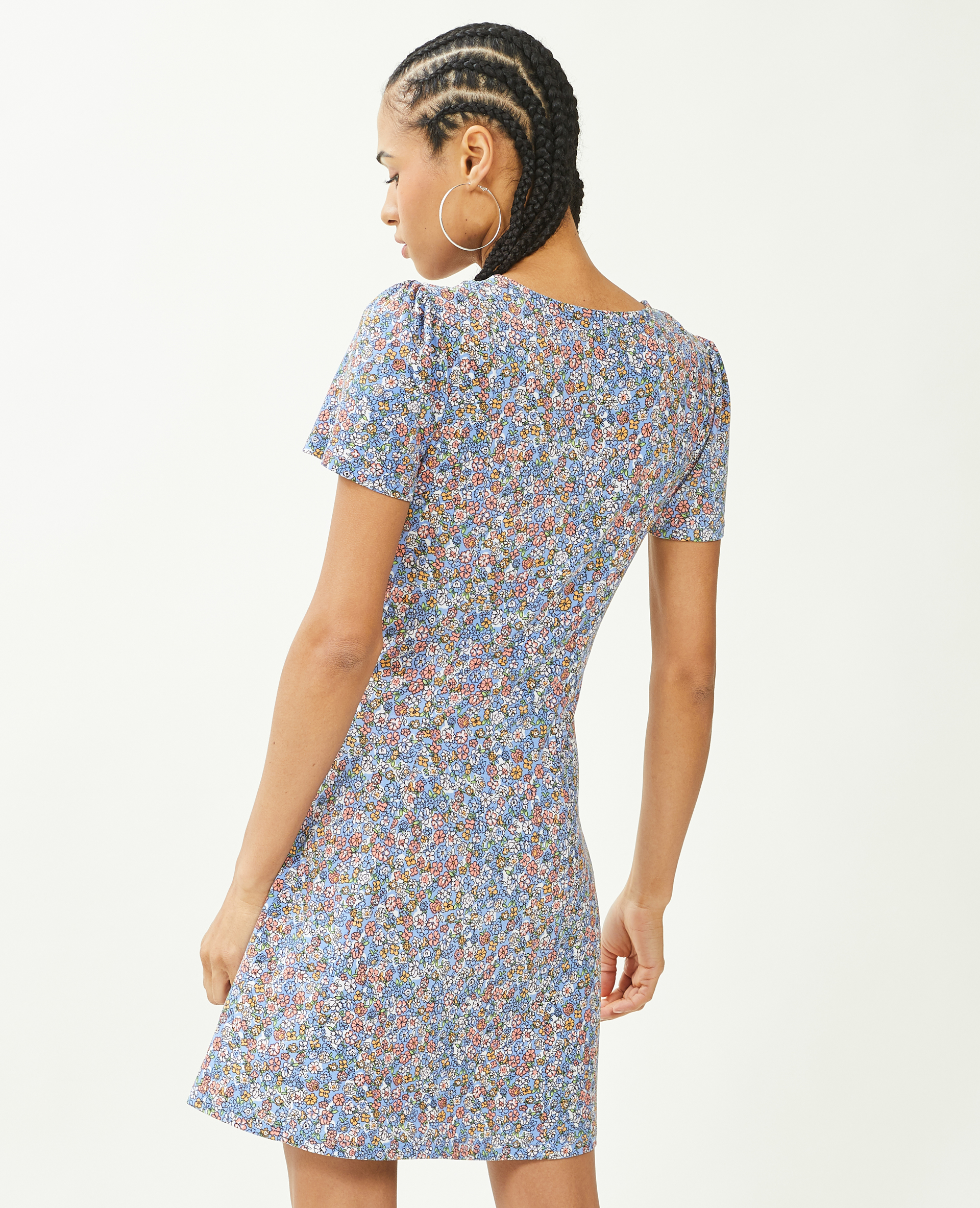 Robe courte avec boutons bleu - Pimkie