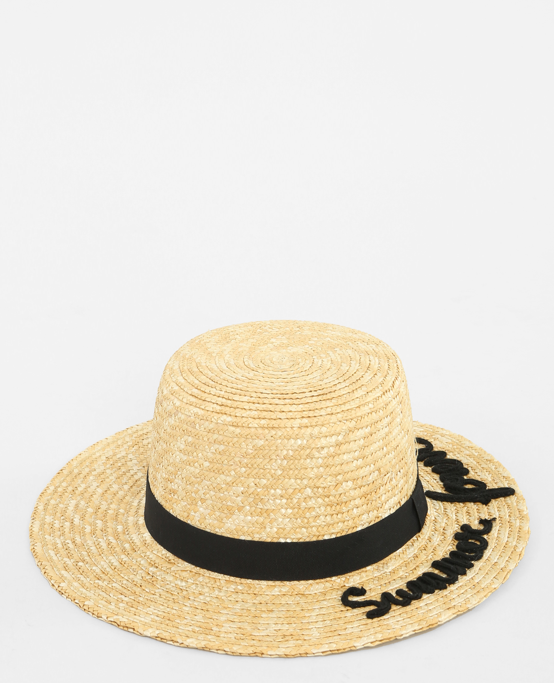 Canotier à message beige ficelle - Pimkie