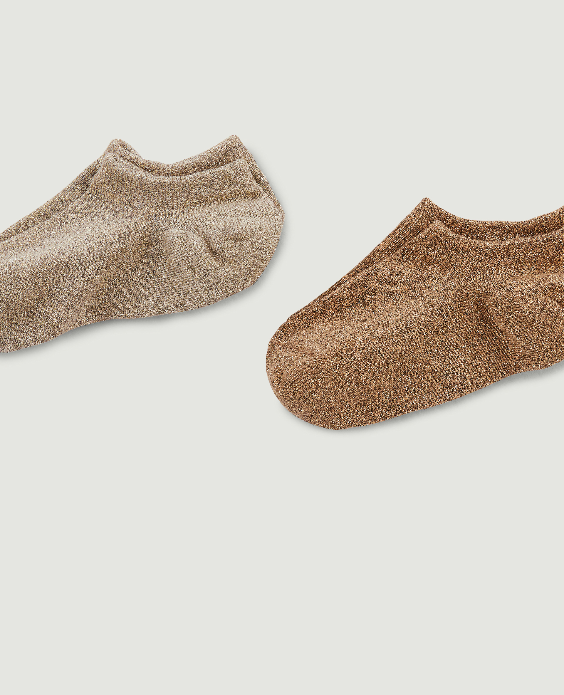 Lot de 2 paires de chaussettes invisibles lurex beige - Pimkie