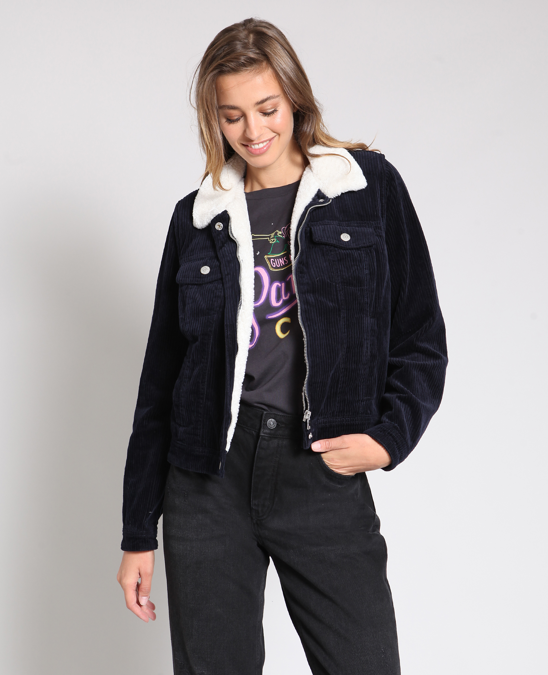 Veste courte velours