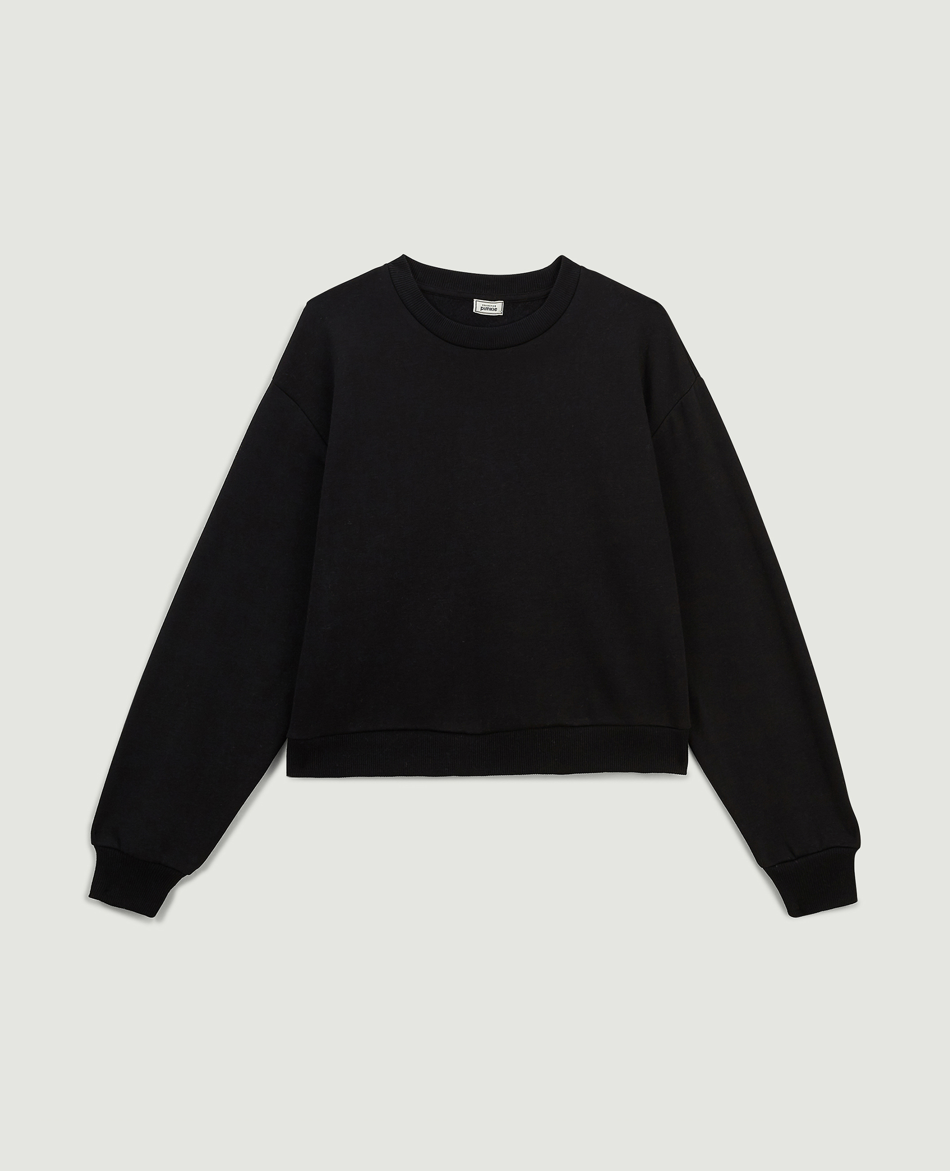 Sweat court col rond noir - Pimkie