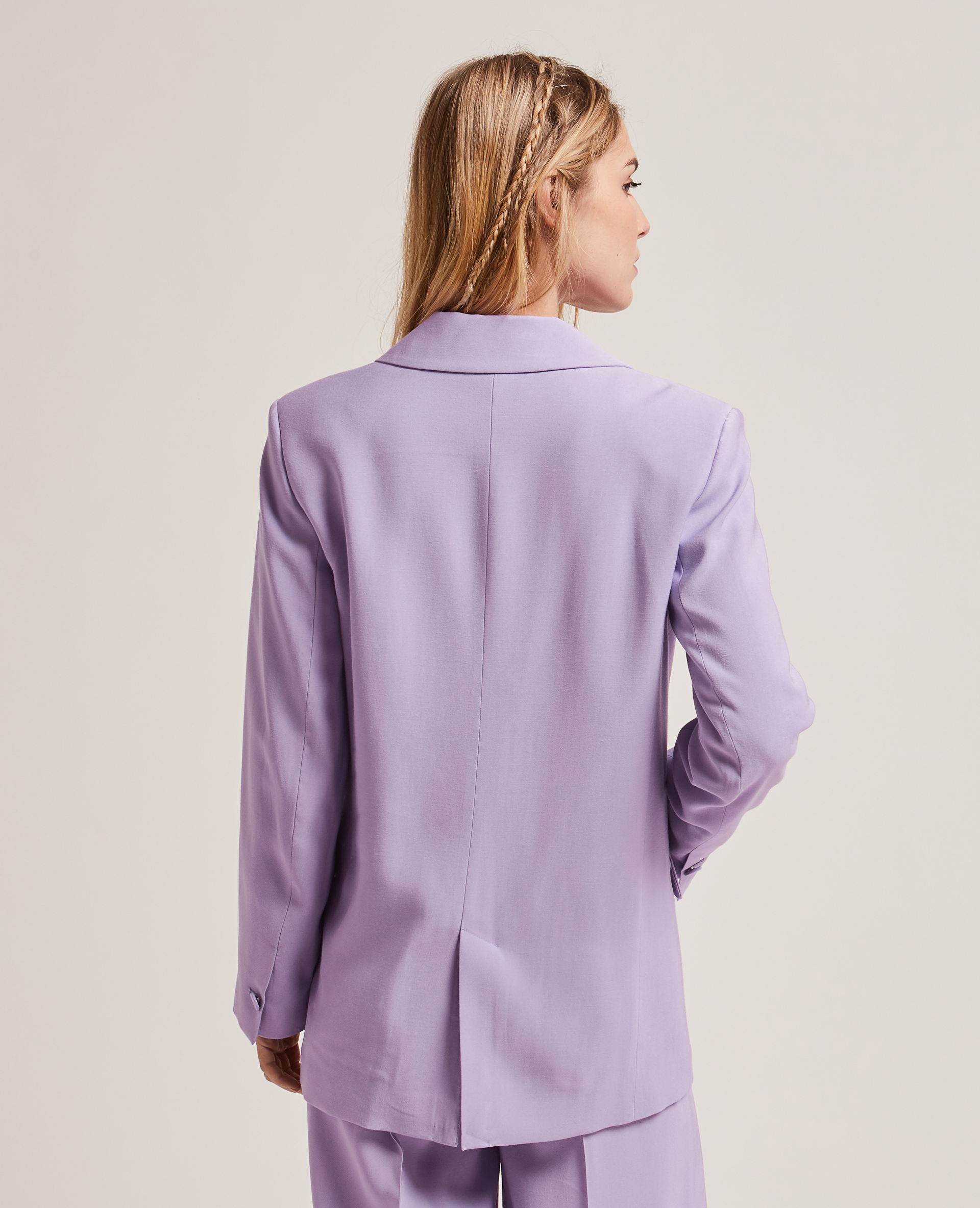 Veste blazer oversize en toile fluide lilas - Pimkie