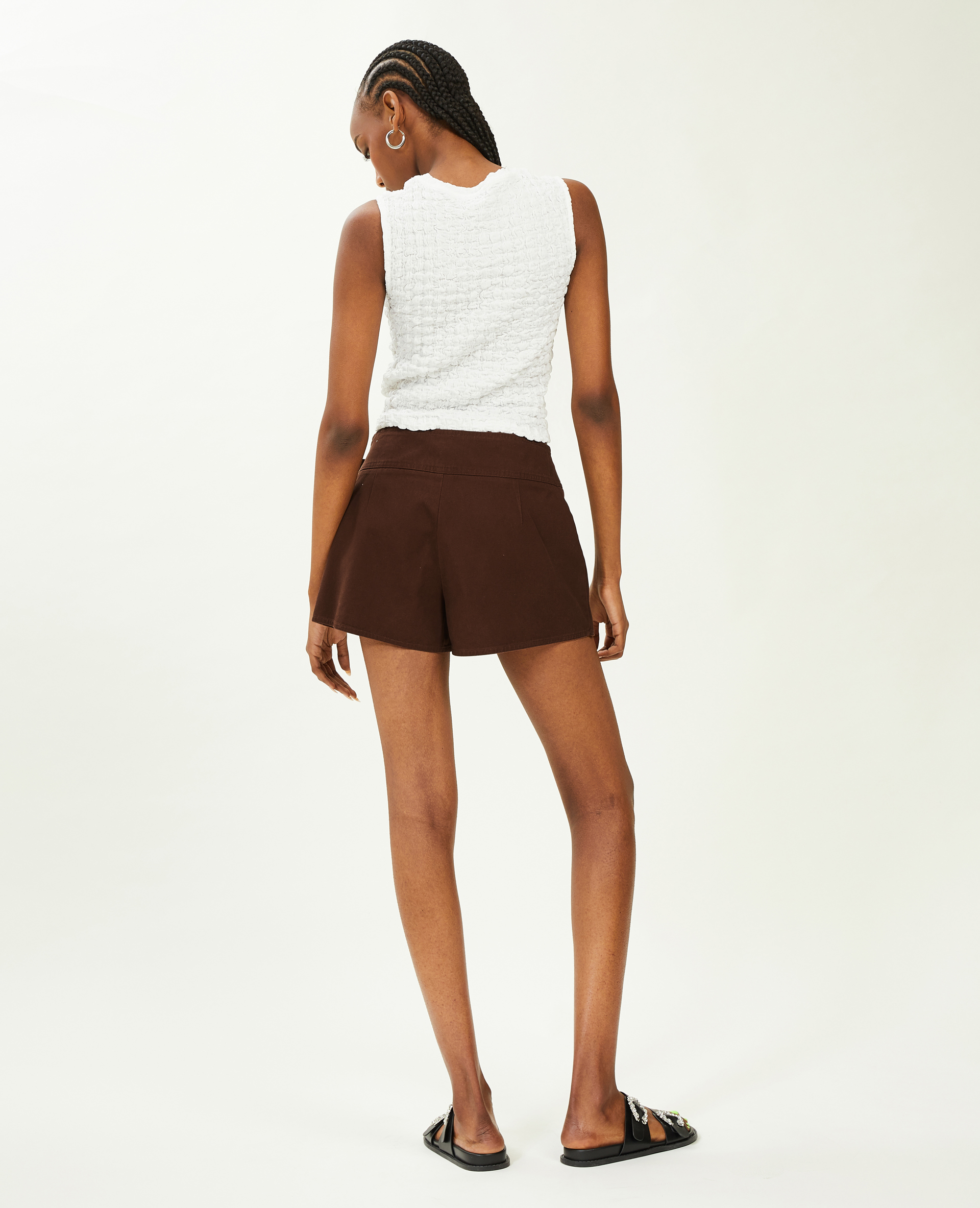 Jupe-short en toile marron - Pimkie