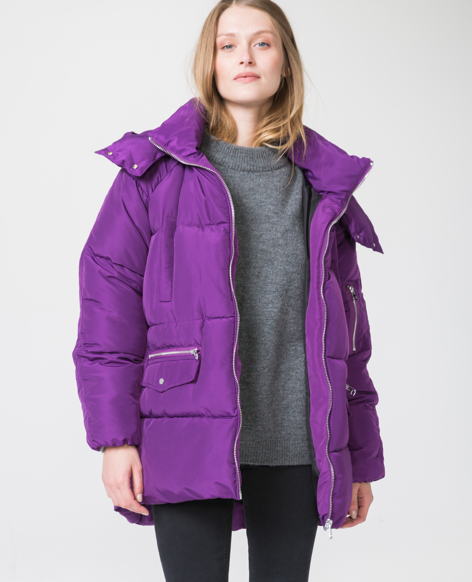 Doudoune femme deals violette capuche