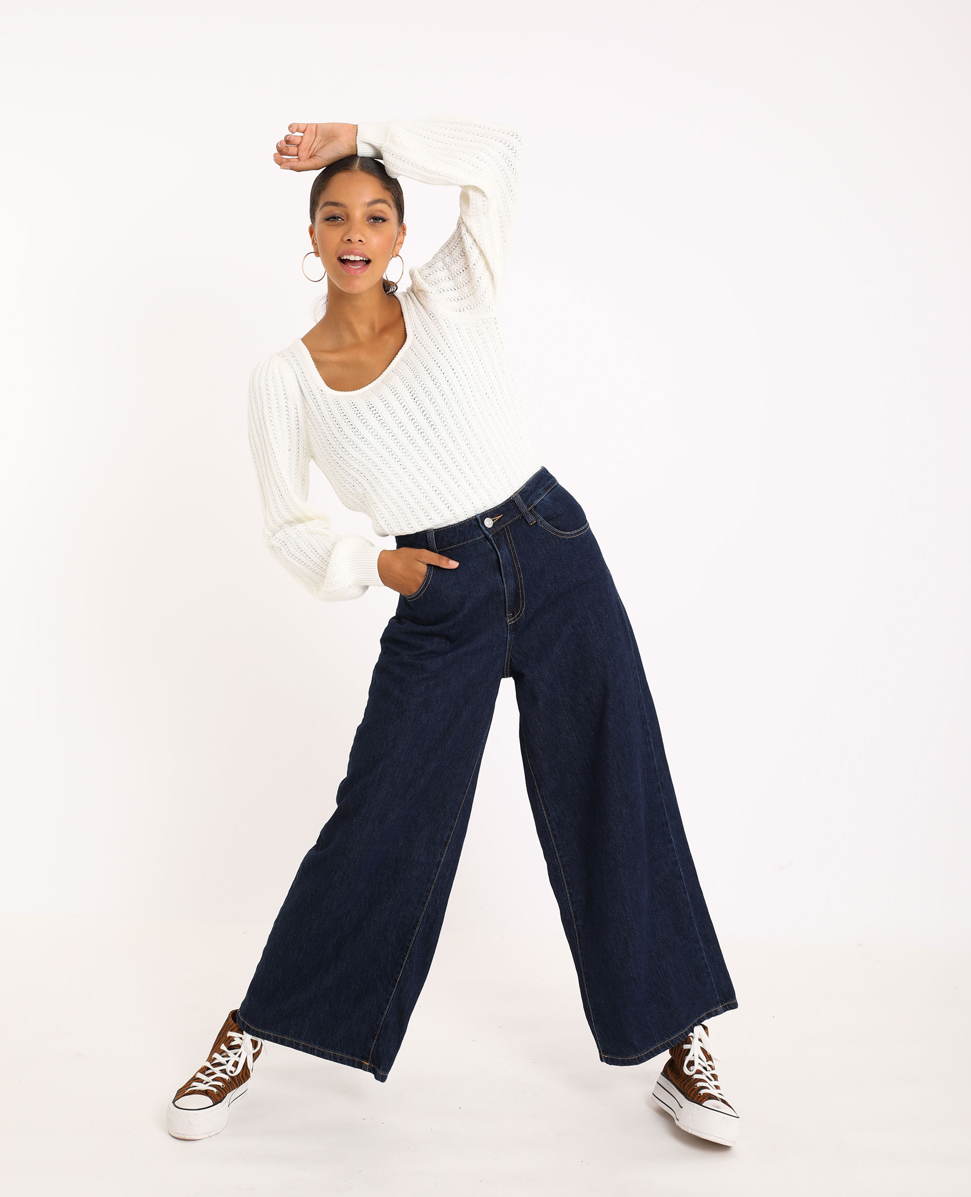 Pull ajouré blanc - Pimkie