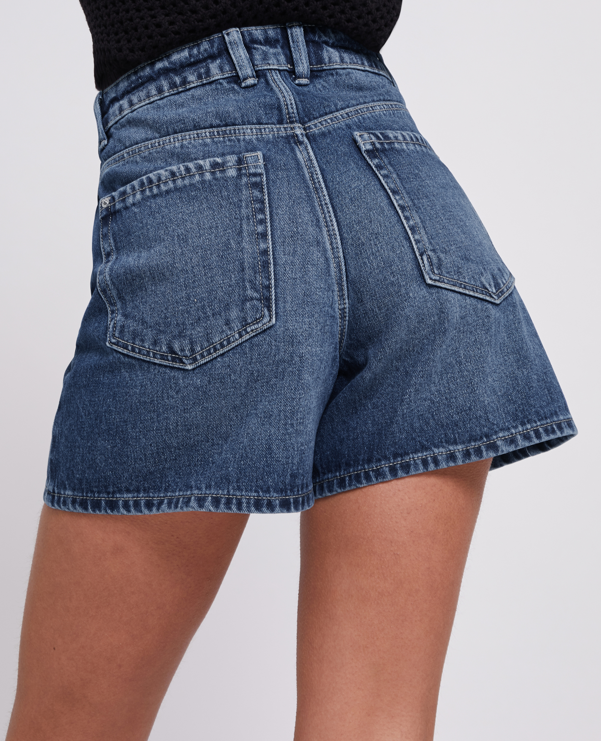 Short en jean taille haute bleu denim - Pimkie