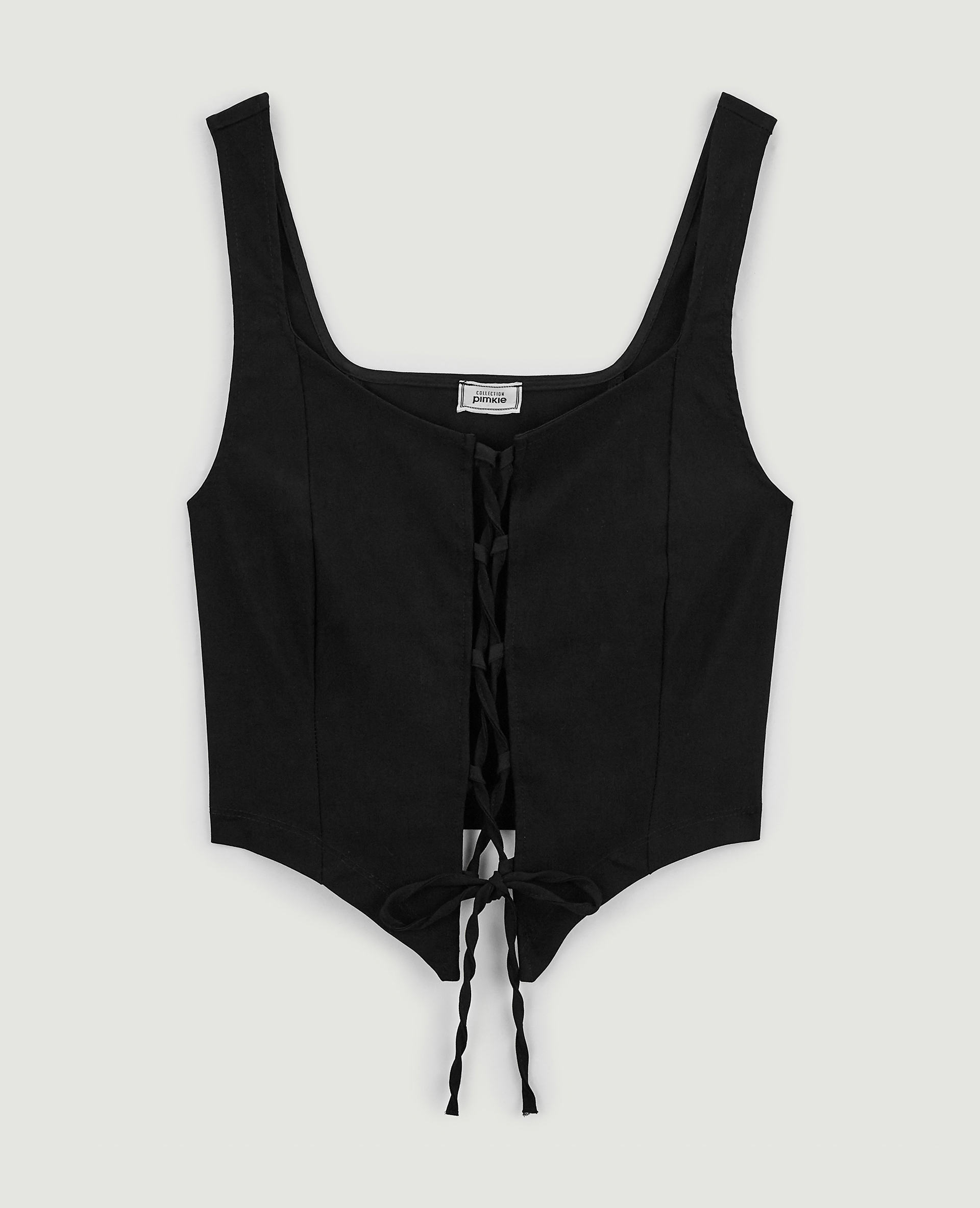 Top corset avec laçage noir - Pimkie