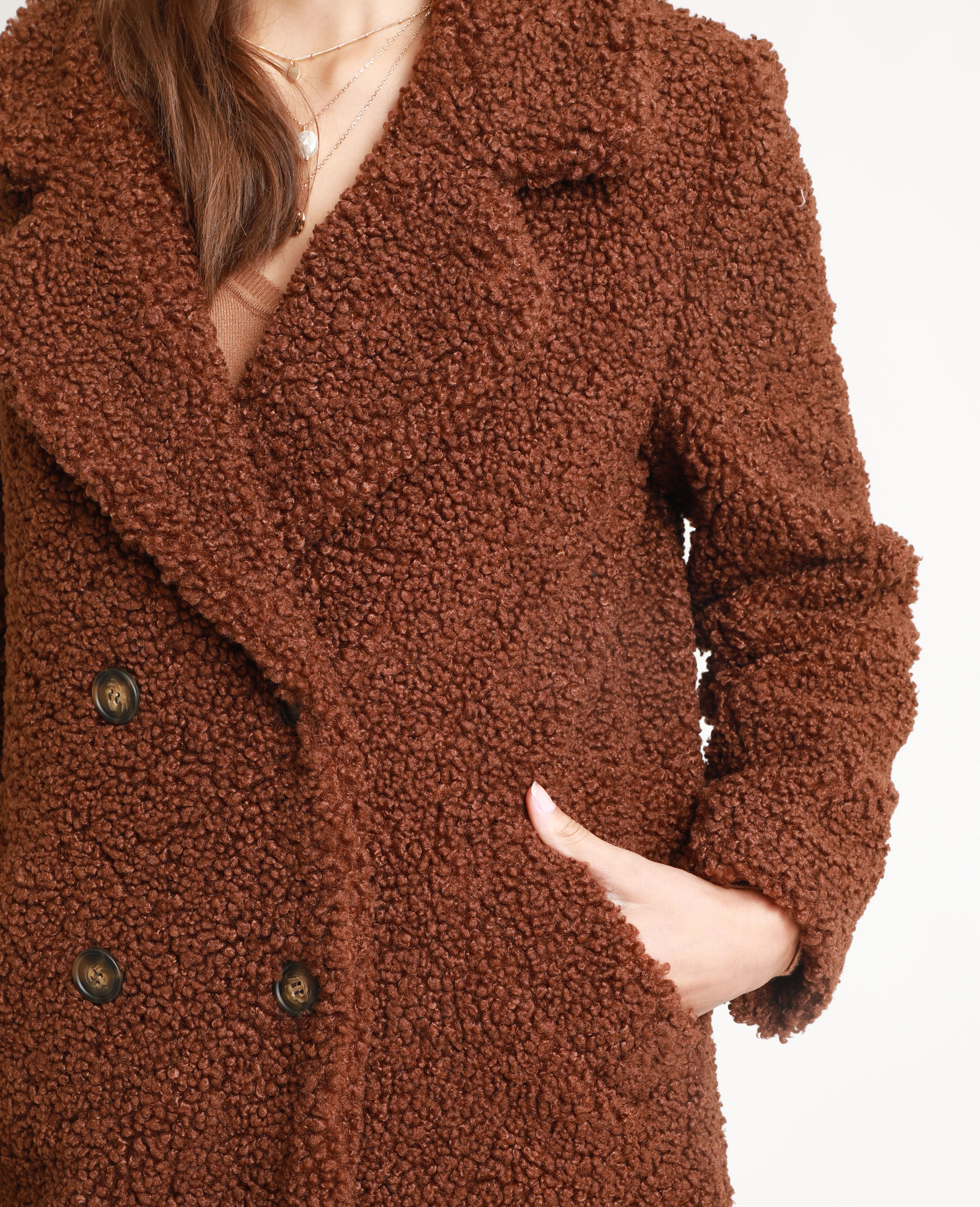 manteau style mouton femme