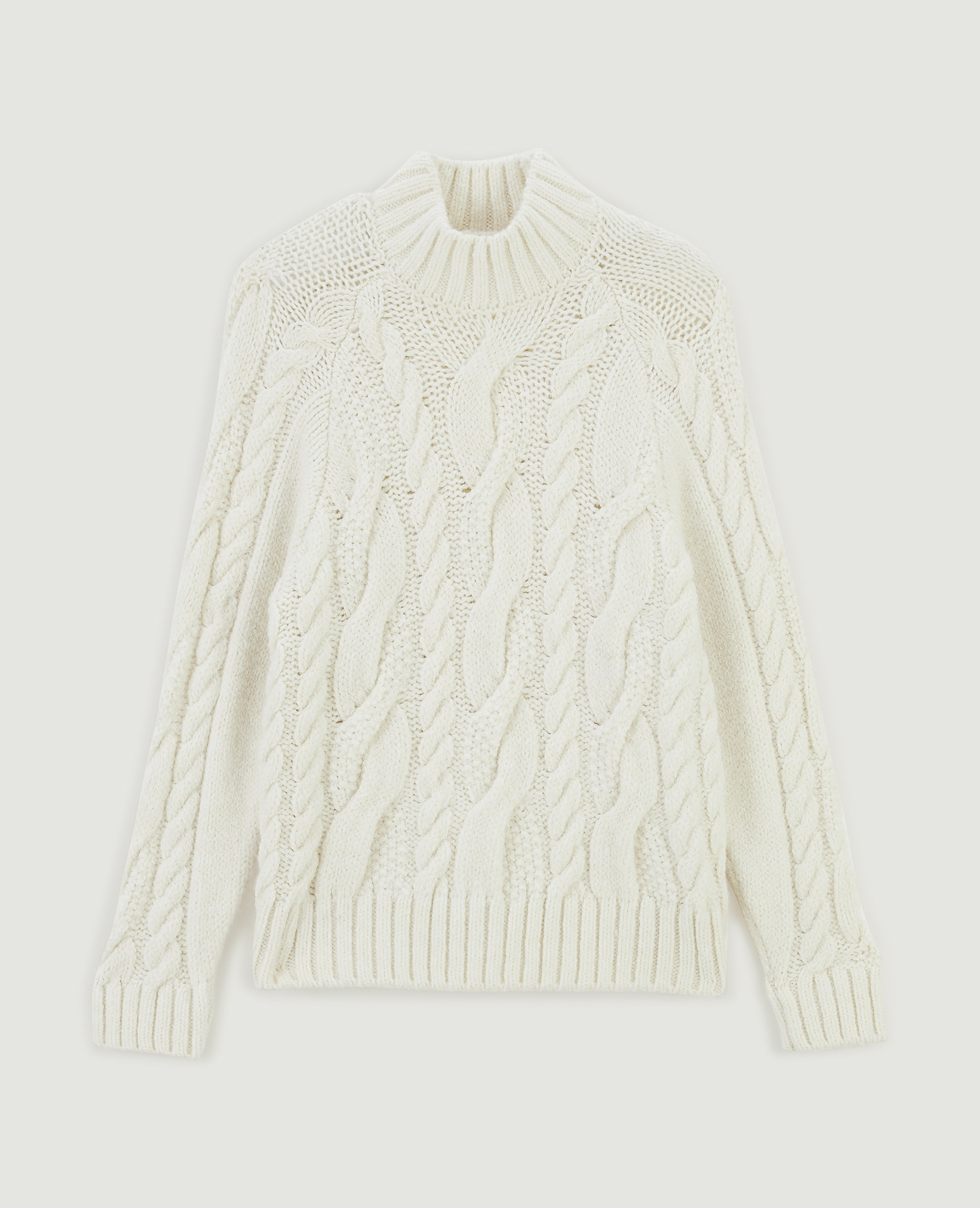 Pull col montant maille torsadée écru - Pimkie