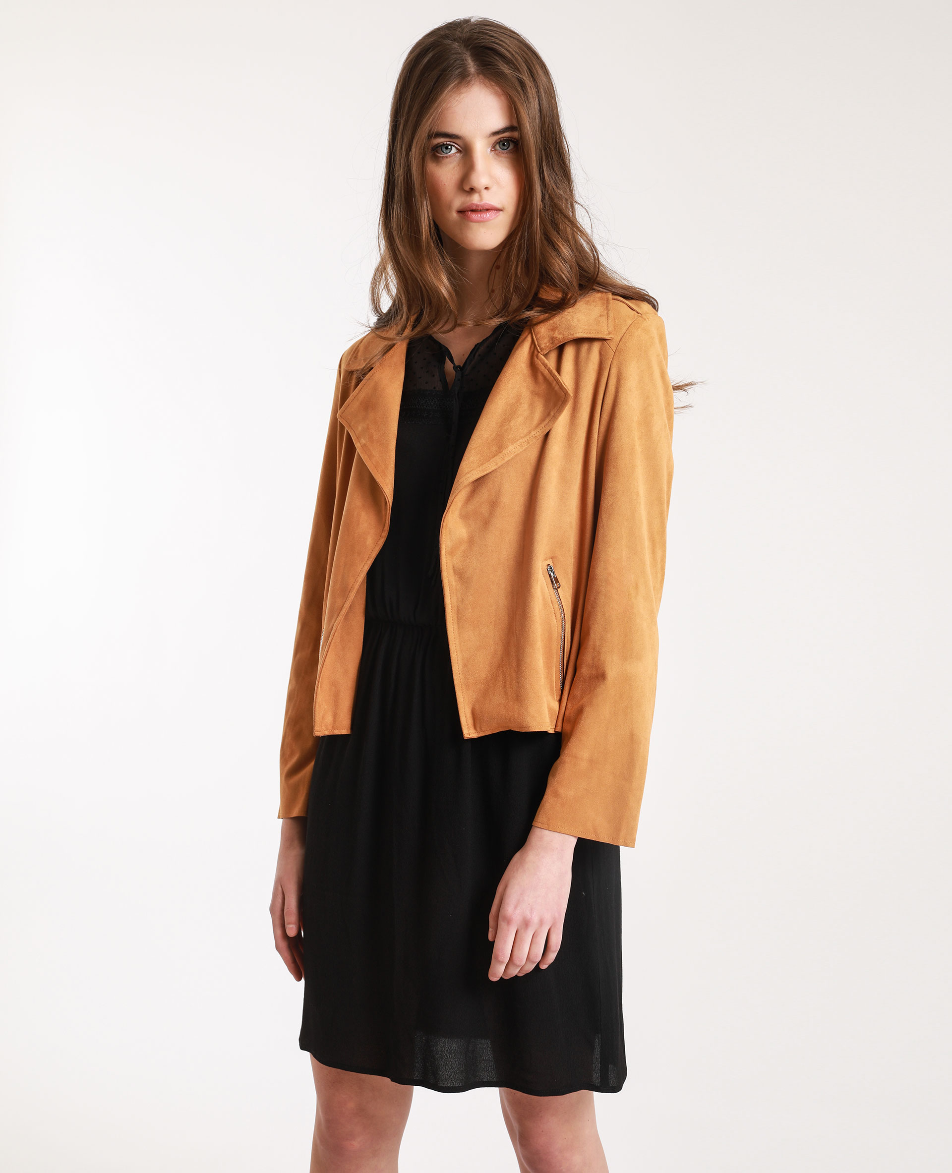 Veste suedine shop femme camel