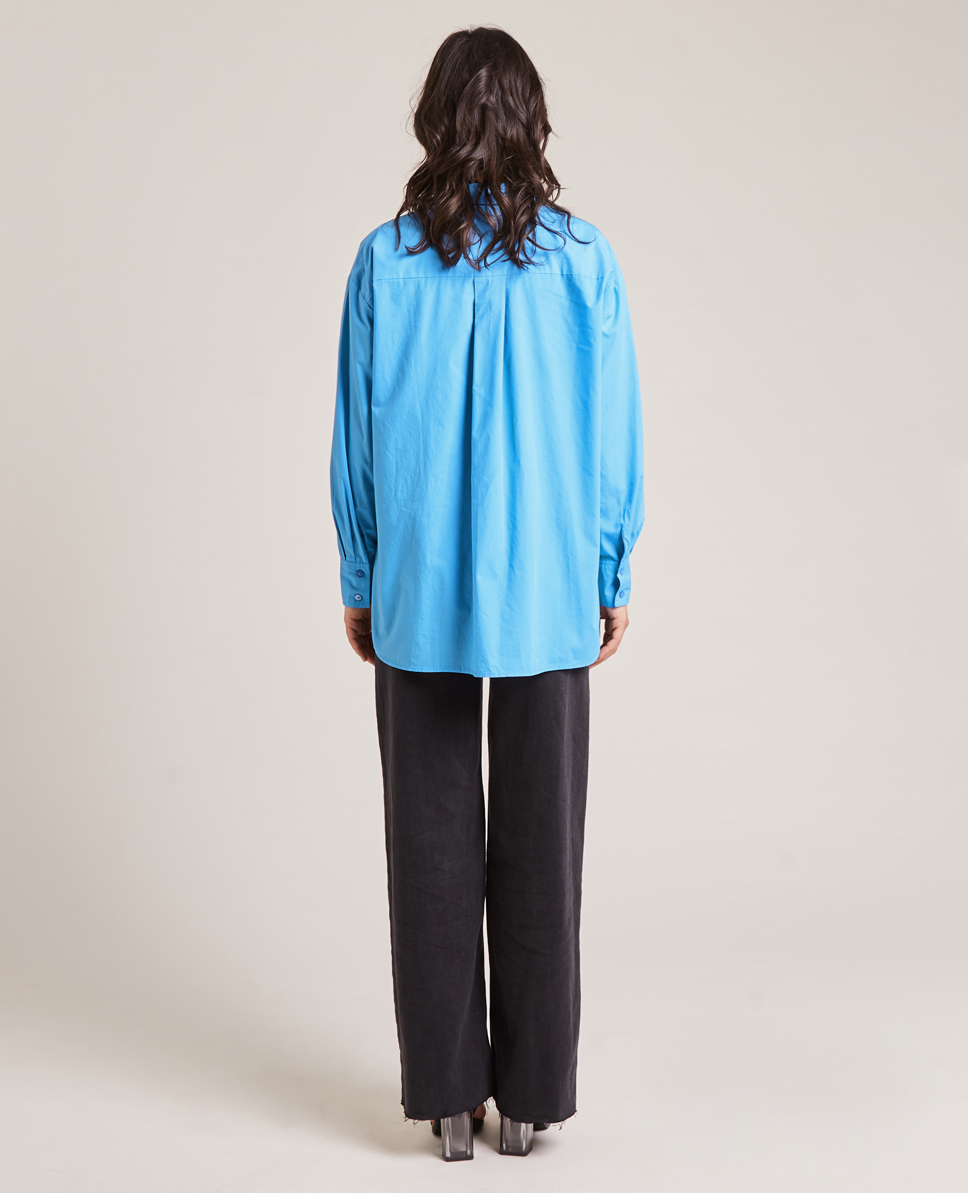 Chemise oversize manches longues bleu - Pimkie