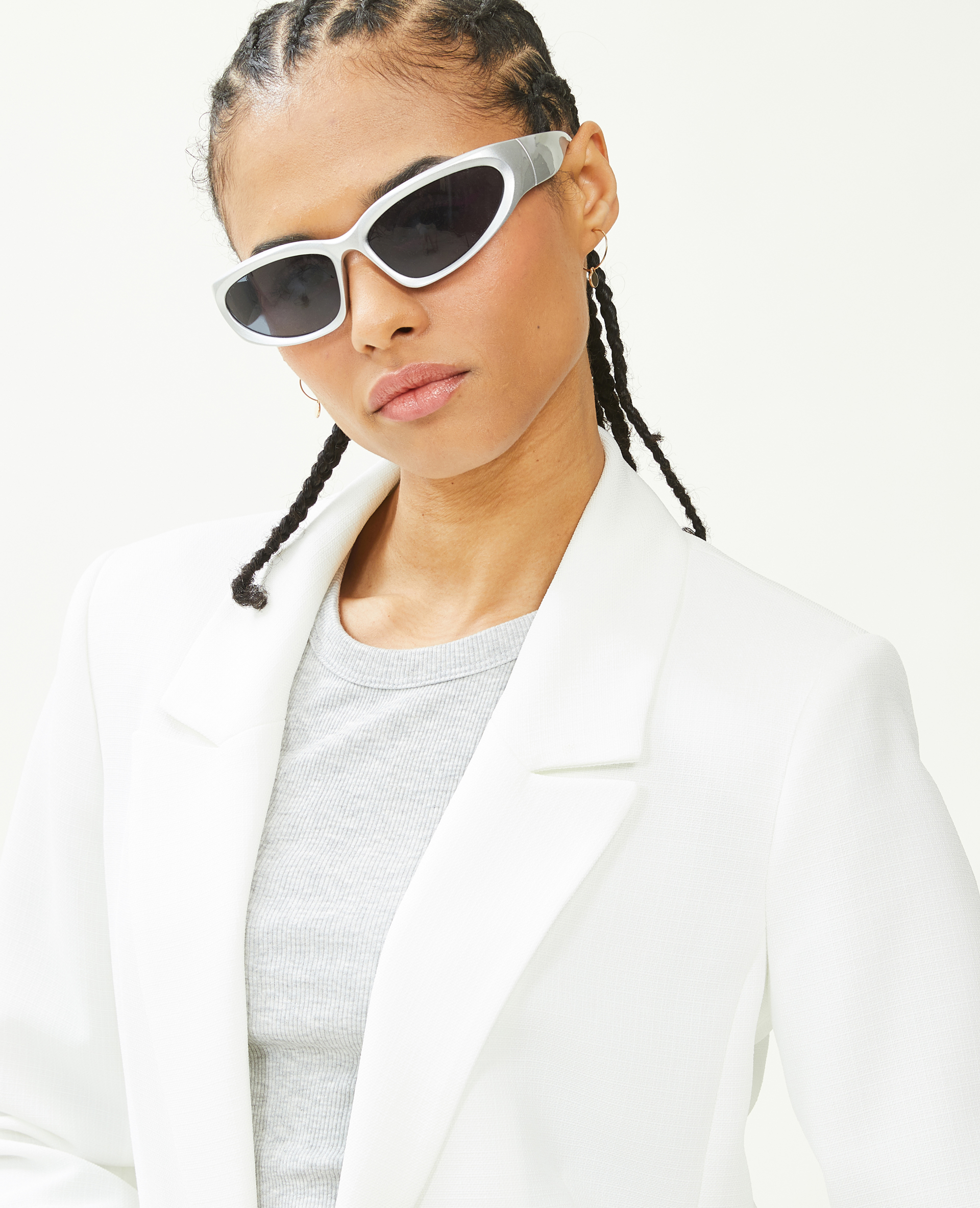 Veste blazer tissu tramé blanc - Pimkie