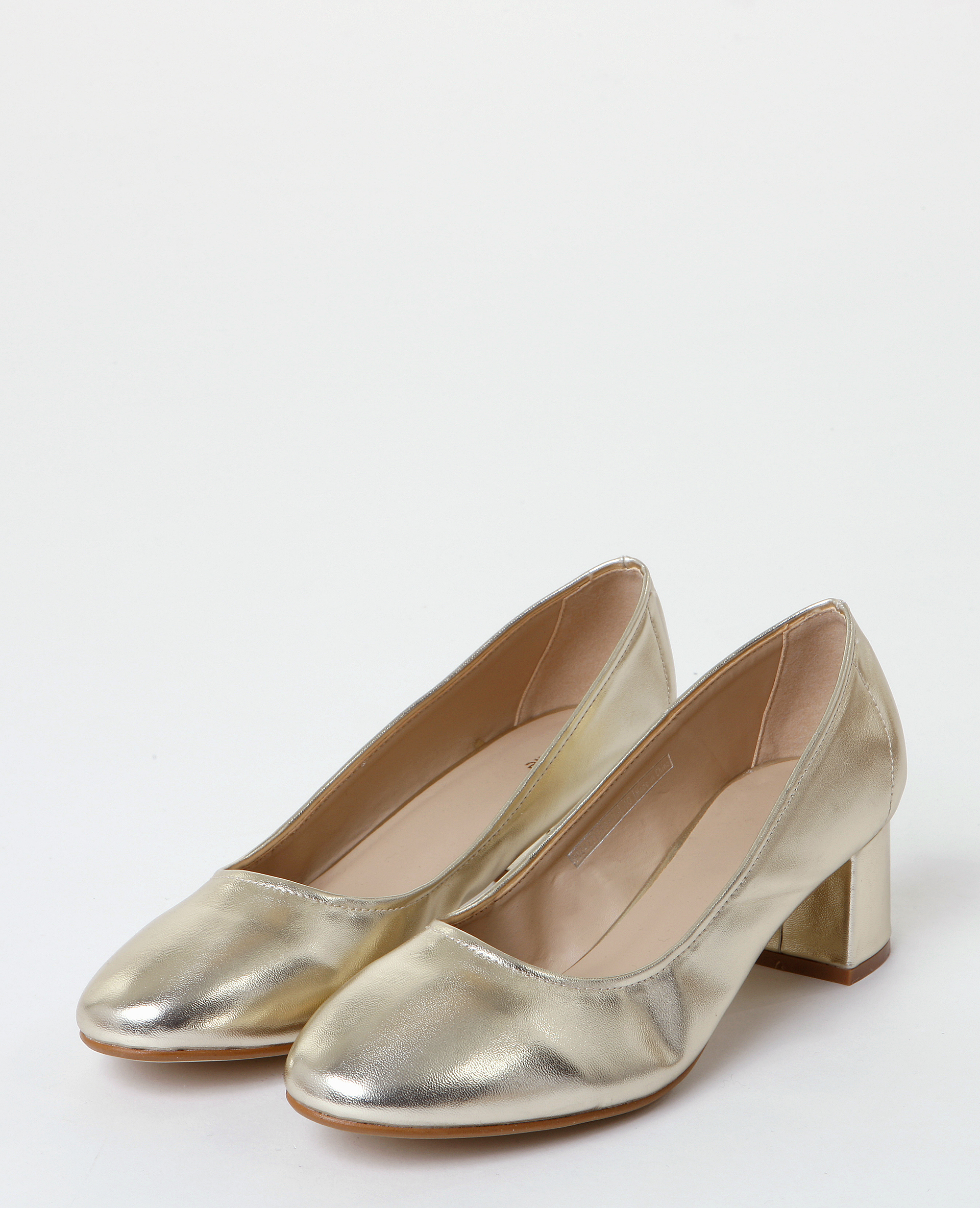 escarpins dorés cuir