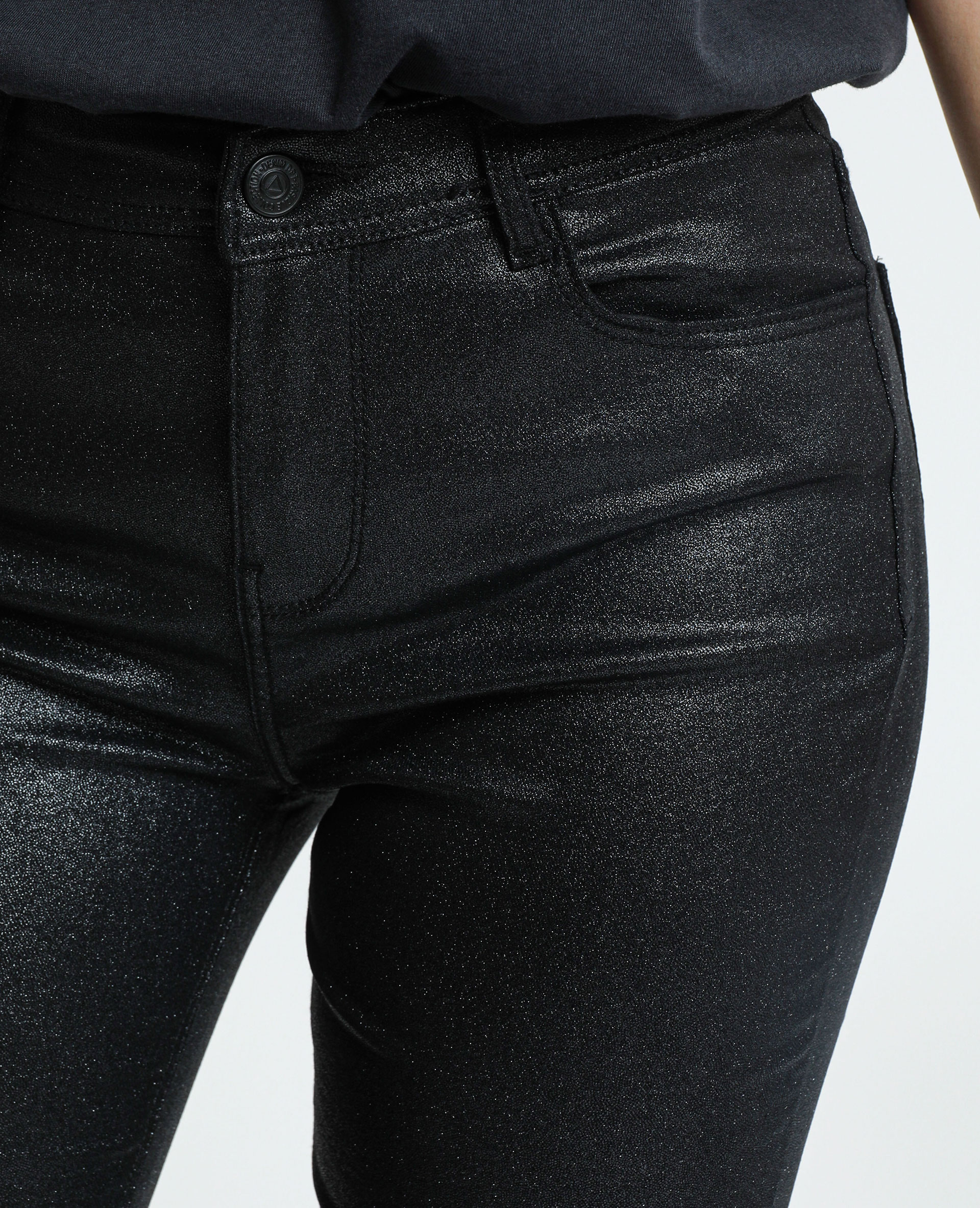 Pantalon skinny enduit noir - 140996899A08 | Pimkie