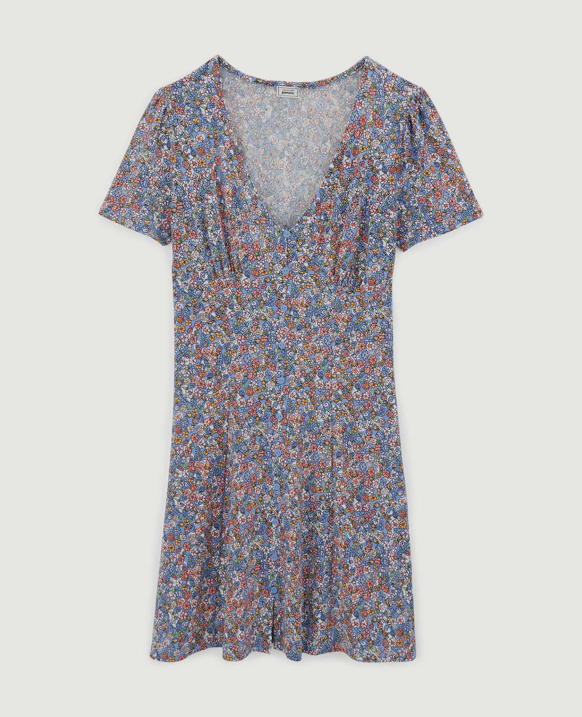 Robe courte avec boutons bleu - Pimkie