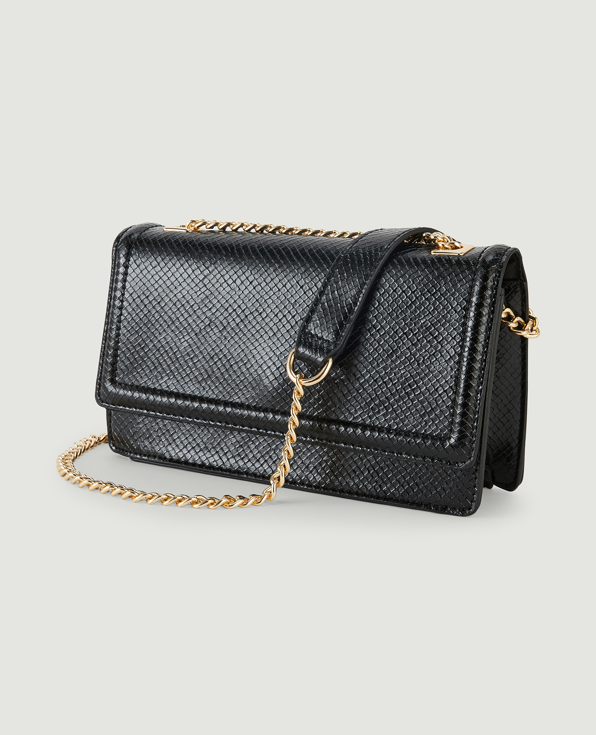 Sac rigide effet serpent noir - Pimkie