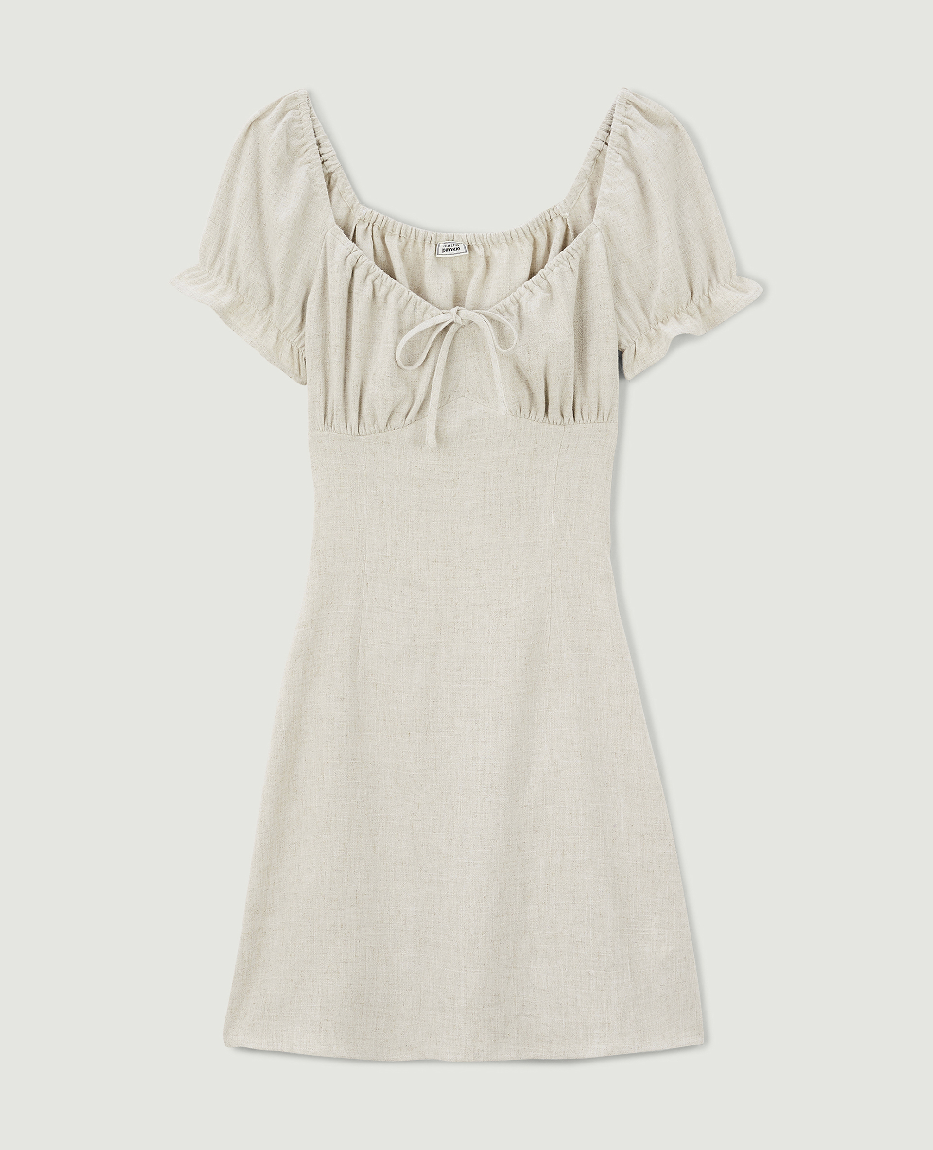 Robe courte dos-nu avec laçage beige - Pimkie