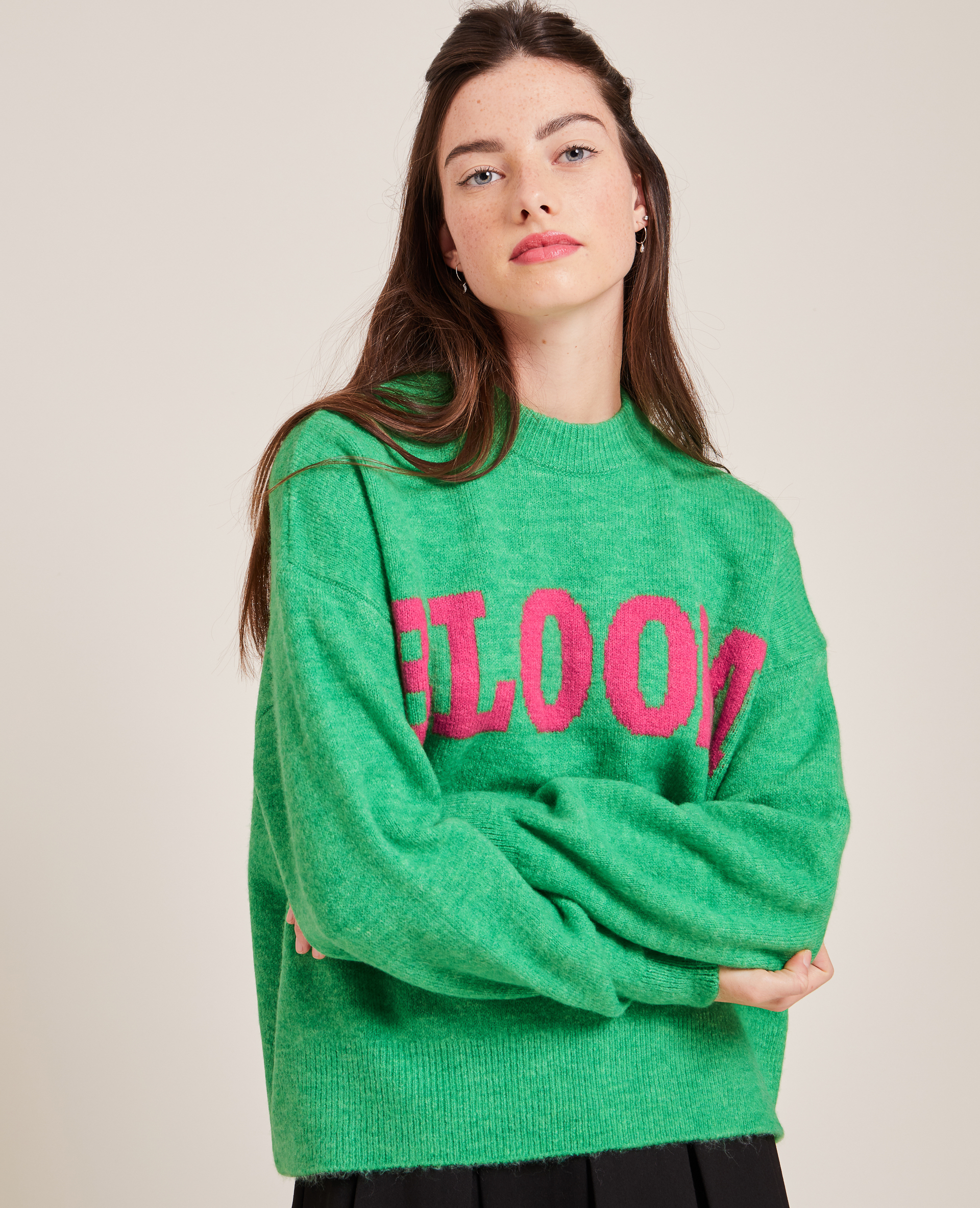 Pull en maille avec inscription Pimkie