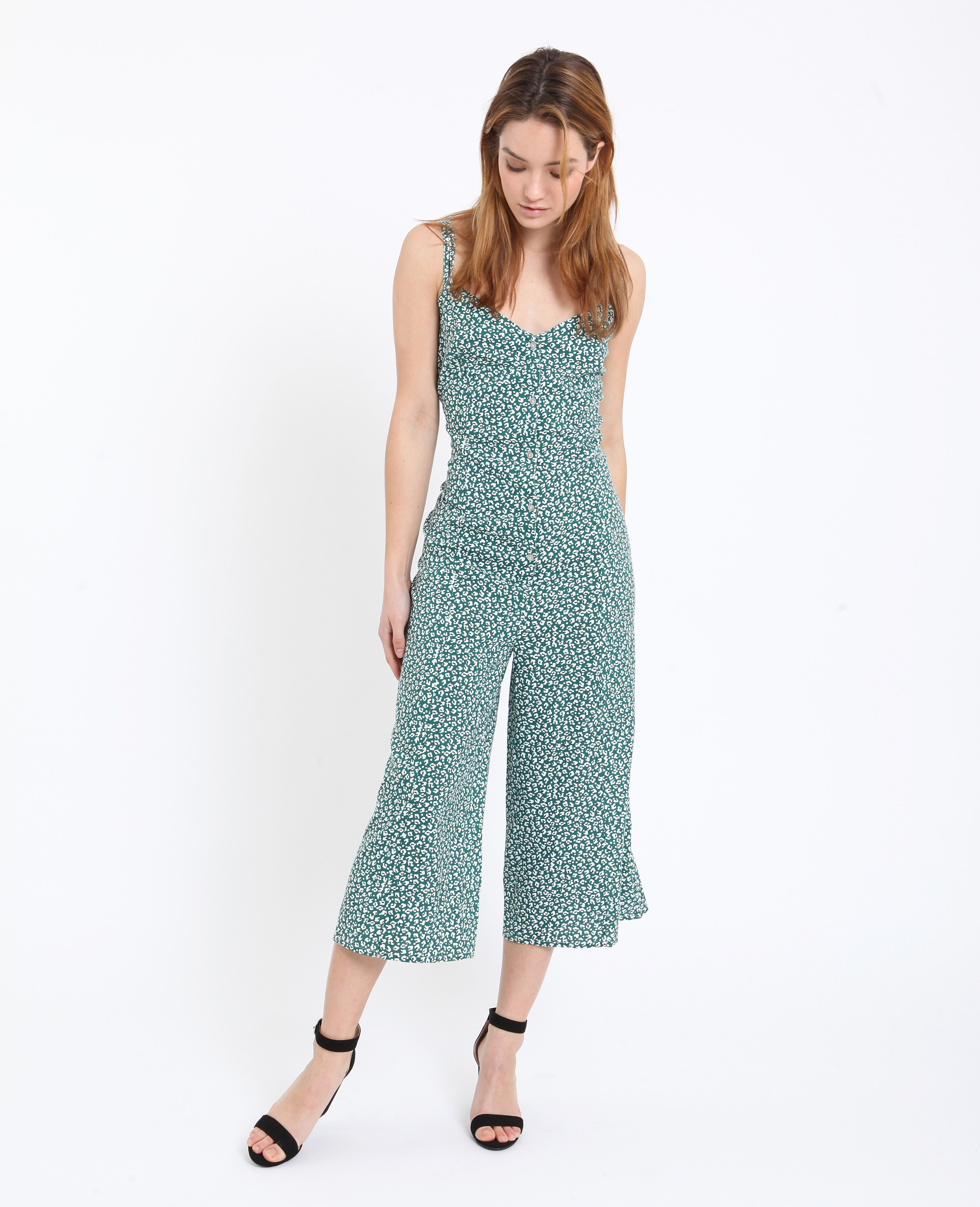Combi-pantalon à fleurs blanc - Pimkie