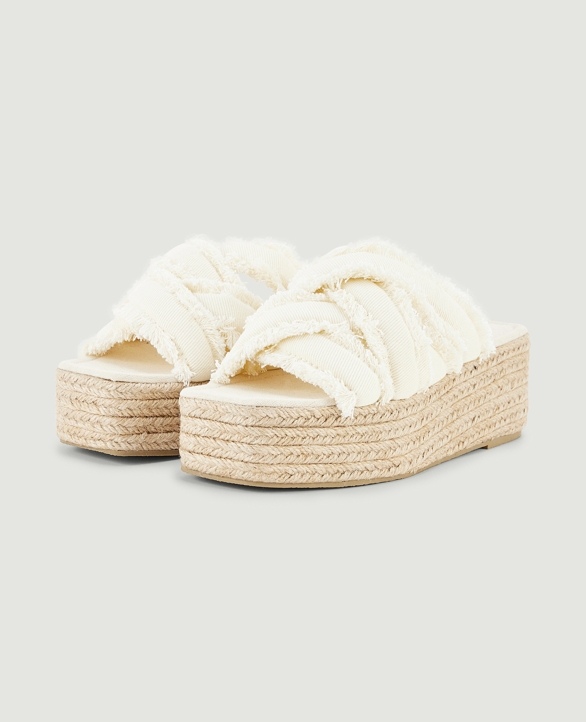 Mules semelles compensées en corde blanc - Pimkie
