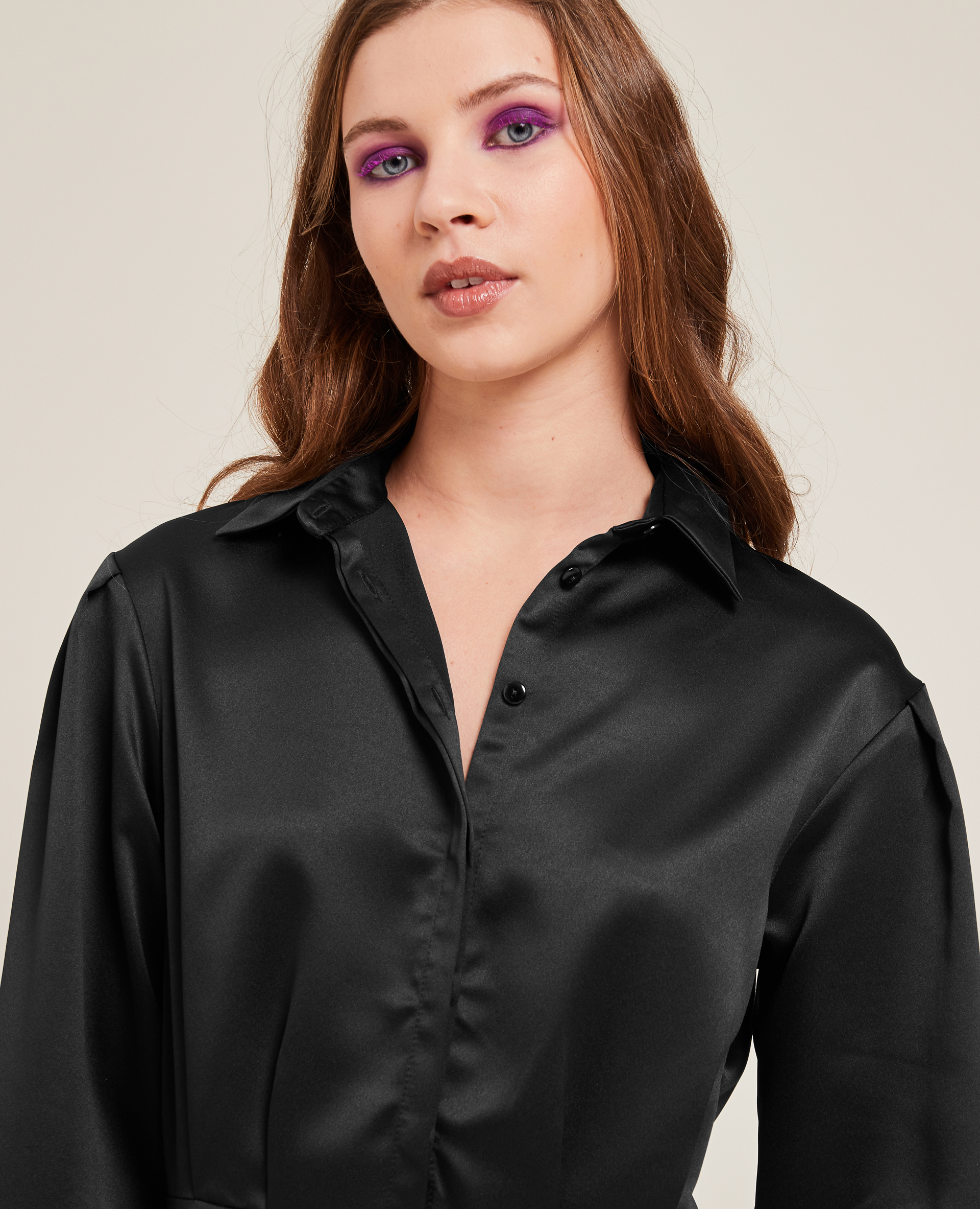 Chemise en satin promo femme