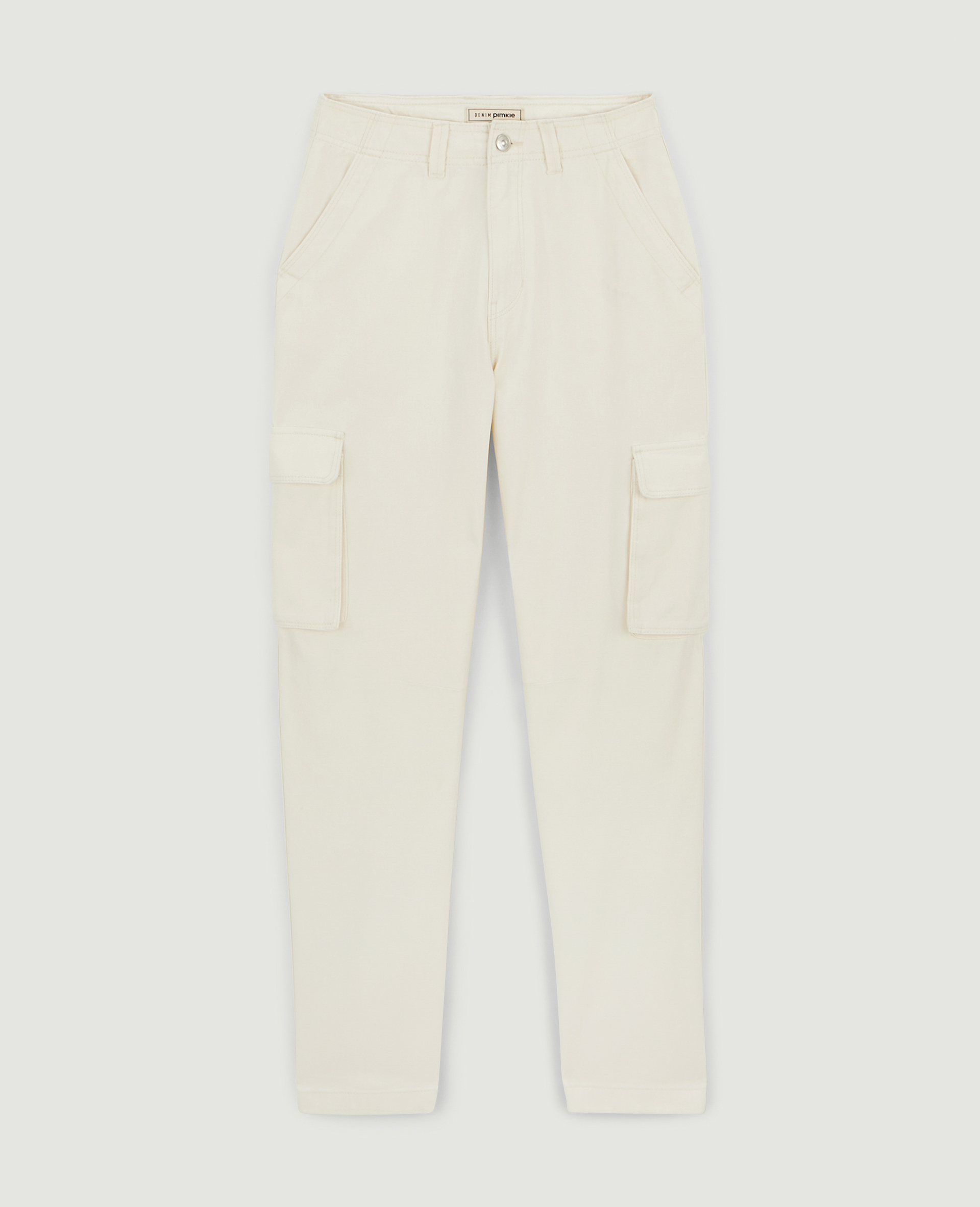 Pantalon droit cargo taille haute beige - Pimkie