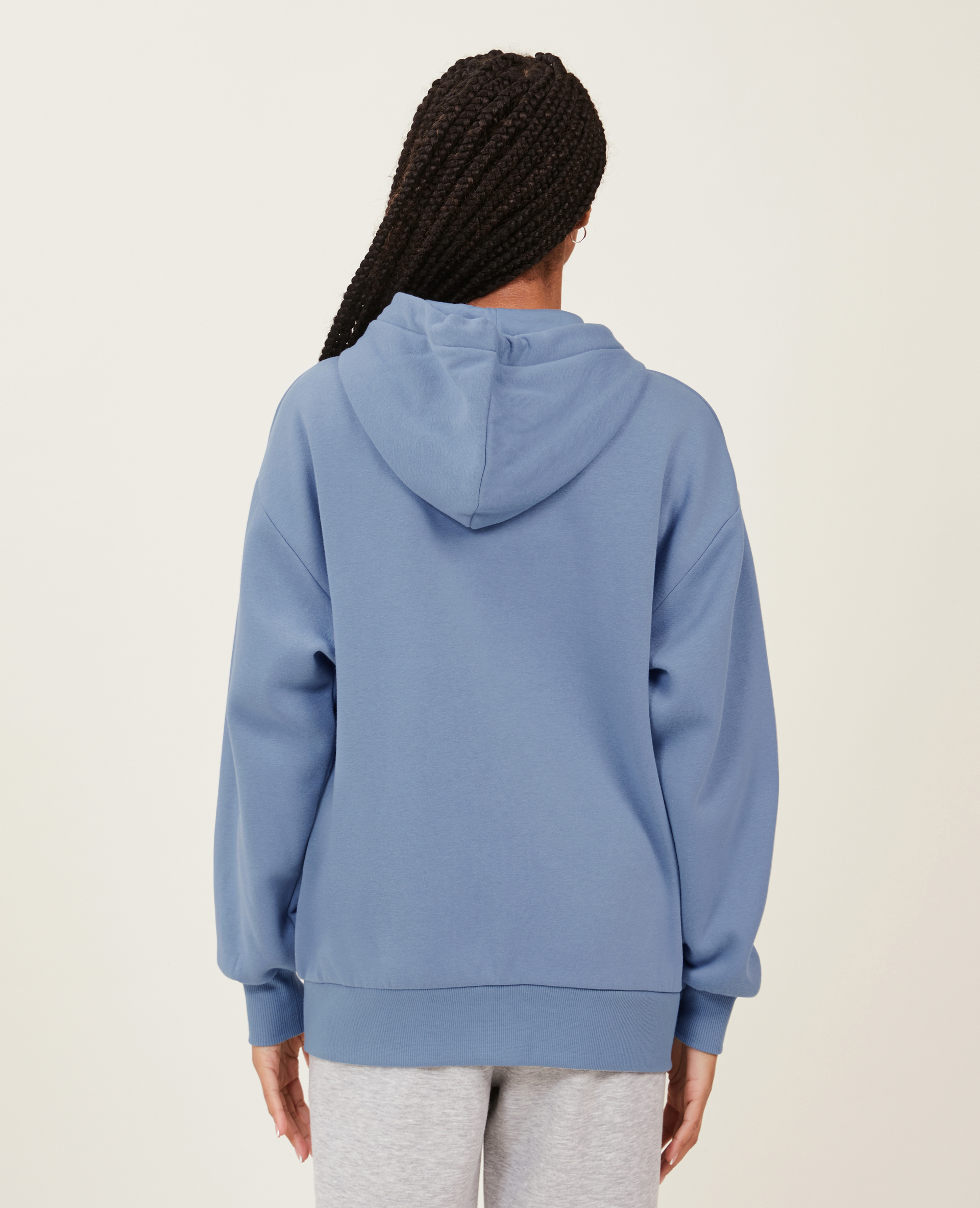 Sweat zippé oversize avec capuche bleu - Pimkie