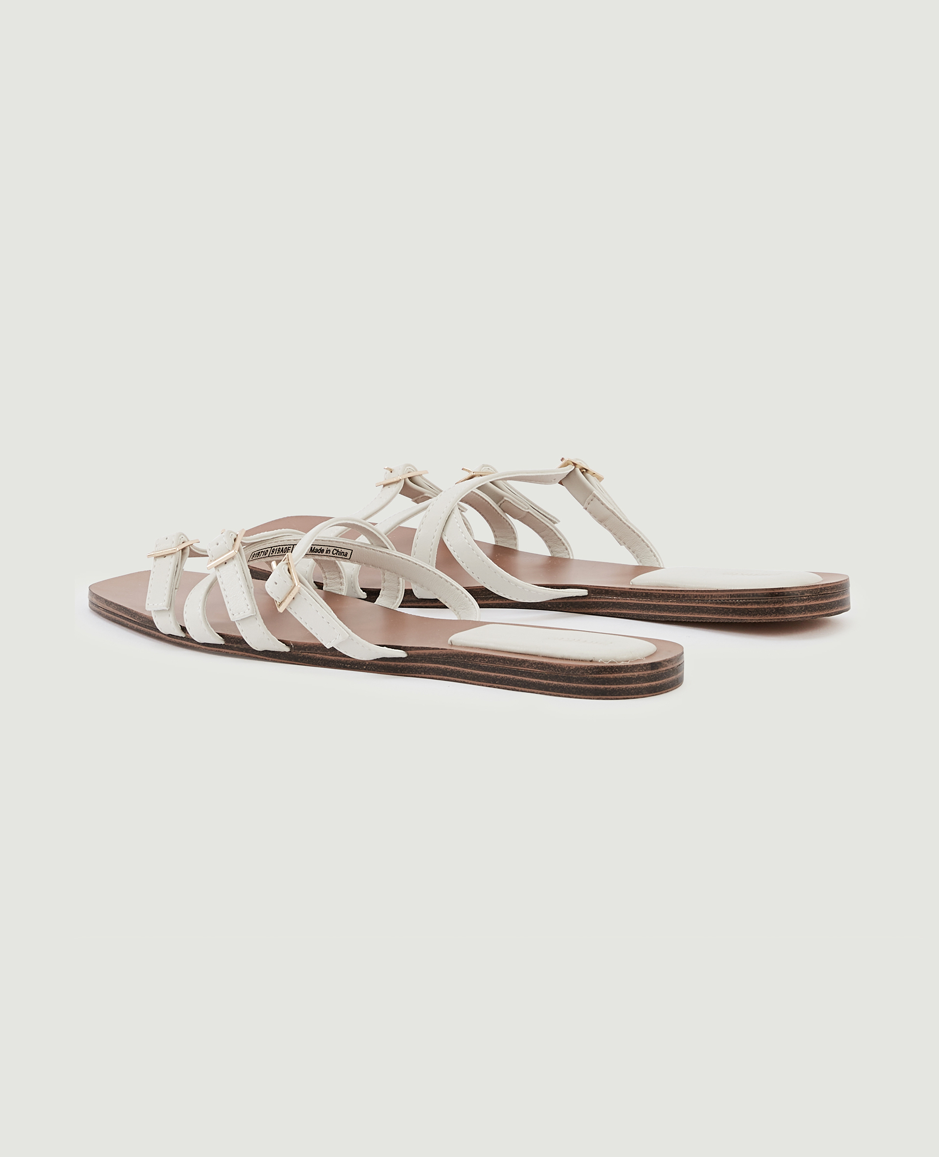 Mules plates avec brides blanc - Pimkie