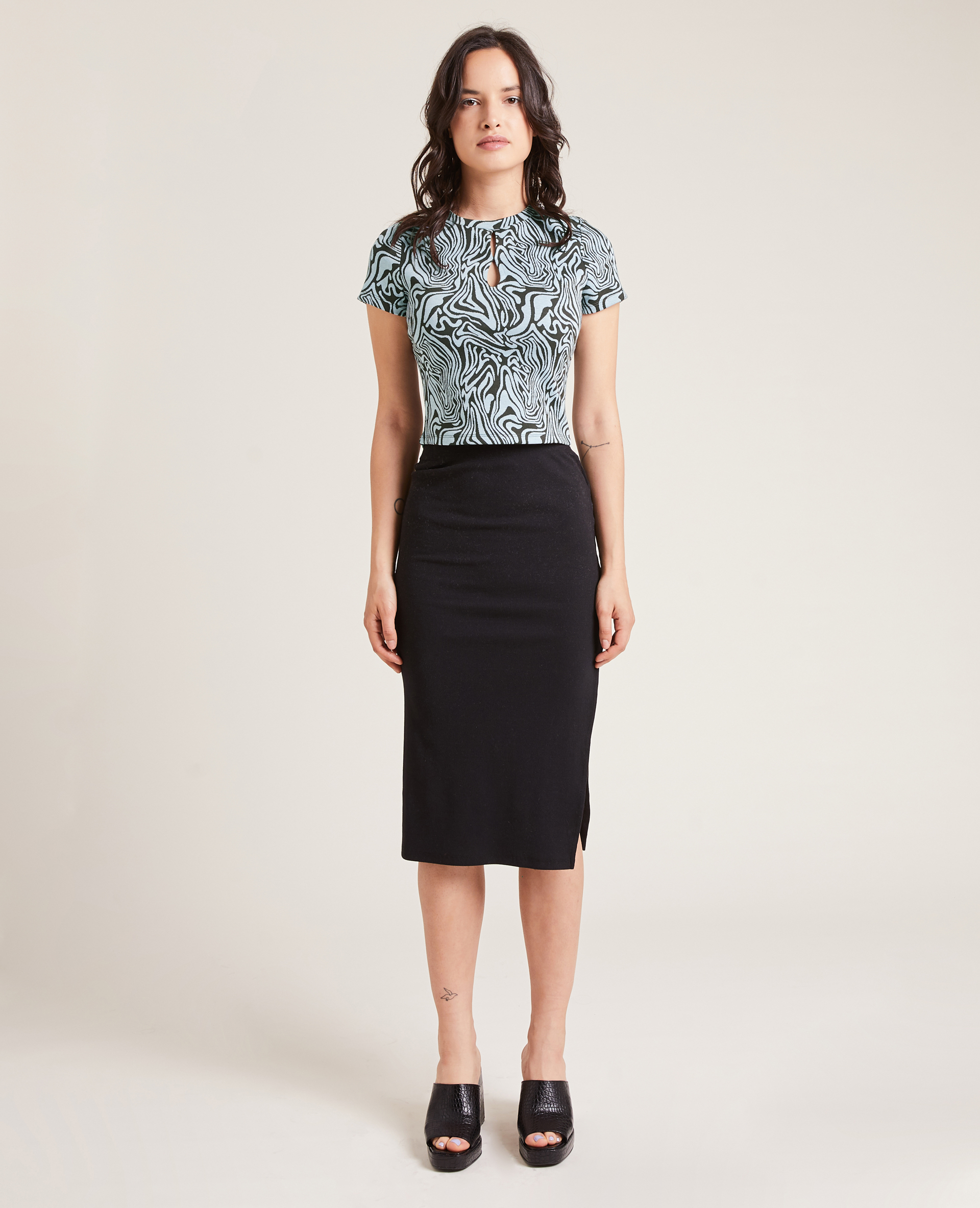 Top en maille bleu clair - Pimkie