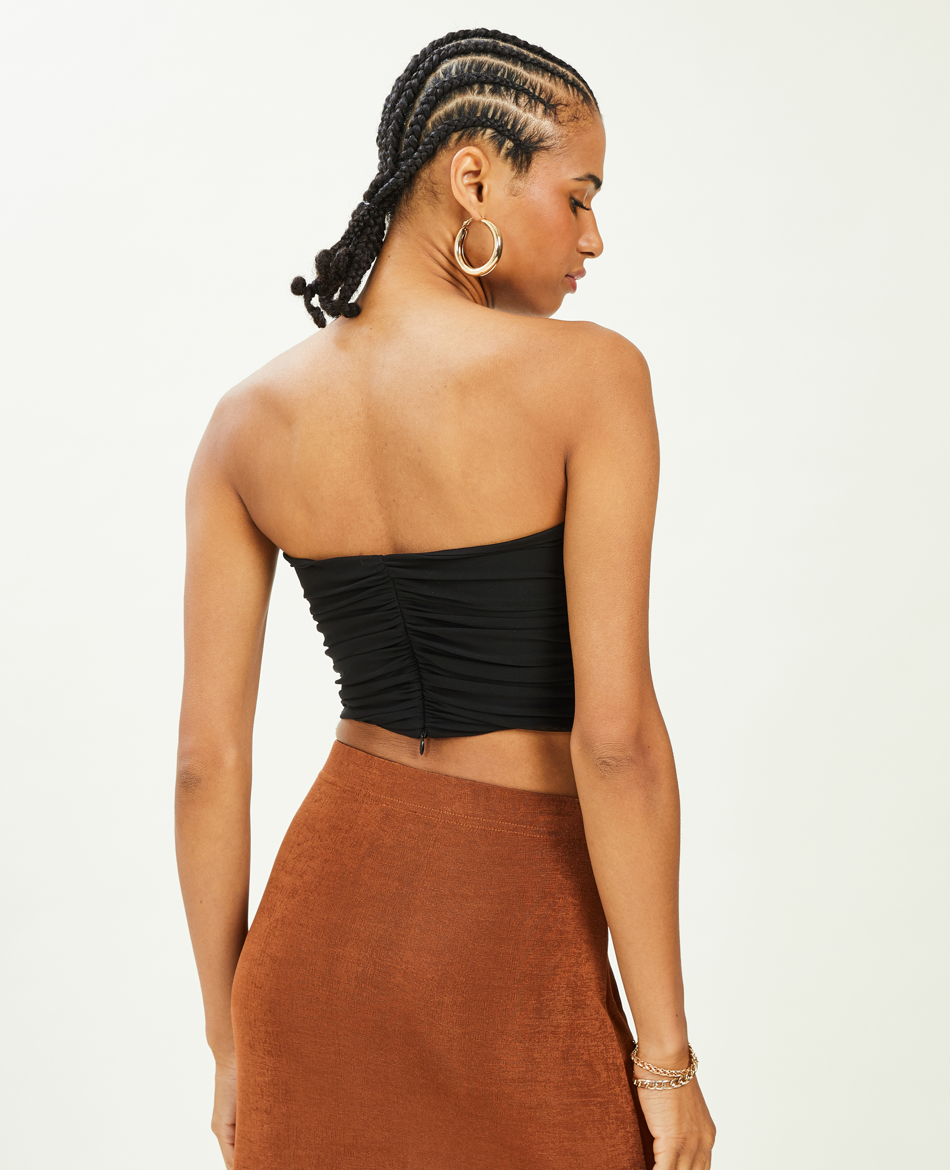 Corset bustier avec micro-mesh noir - Pimkie