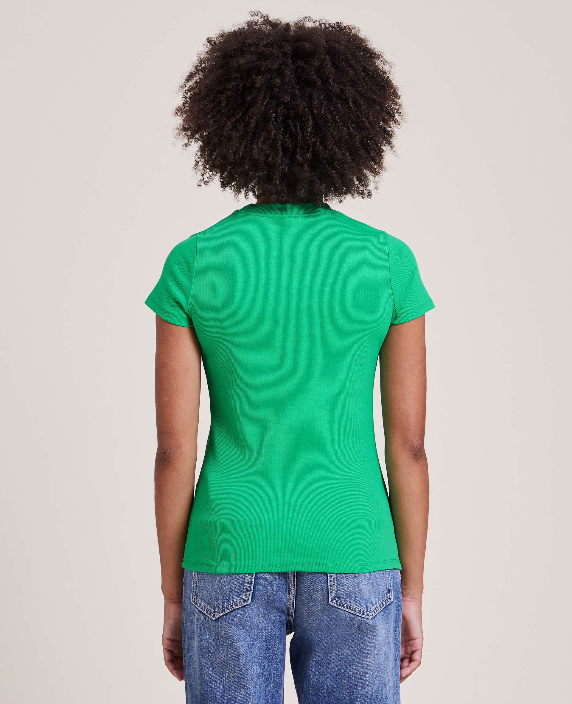 T-shirt en maille côtelée vert - Pimkie