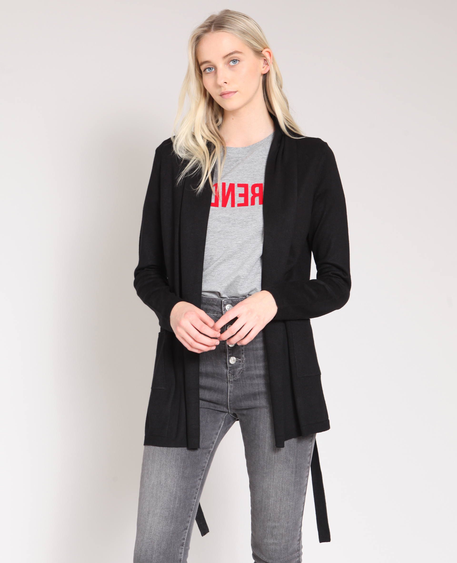 Gilet sales long ceinturé
