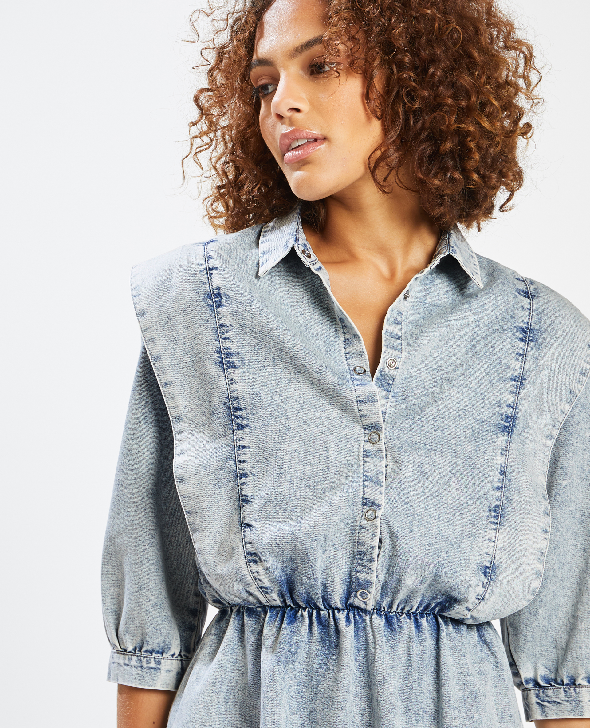 Robe courte en jean bleu - Pimkie