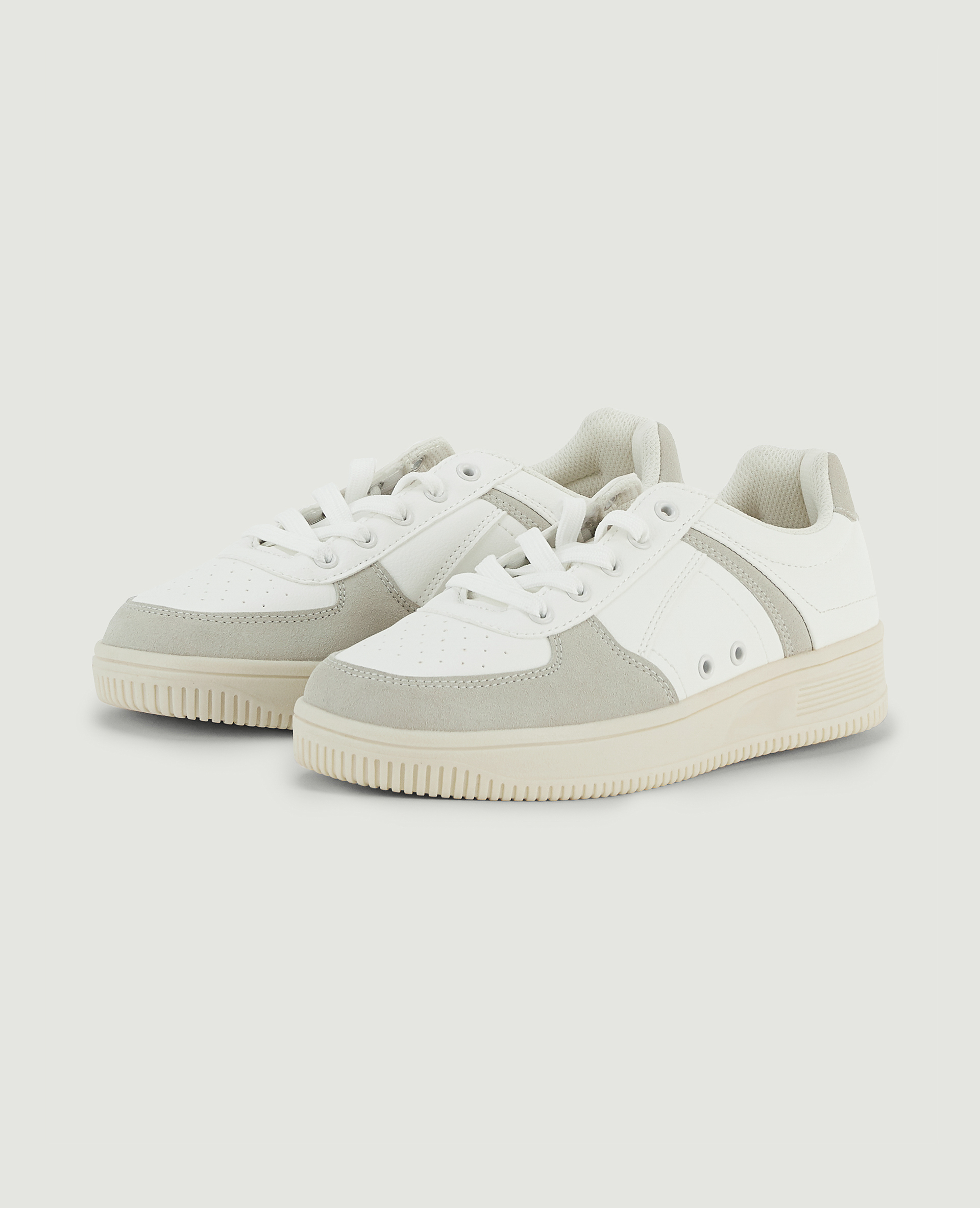 Sneakers bi-matière beige - Pimkie