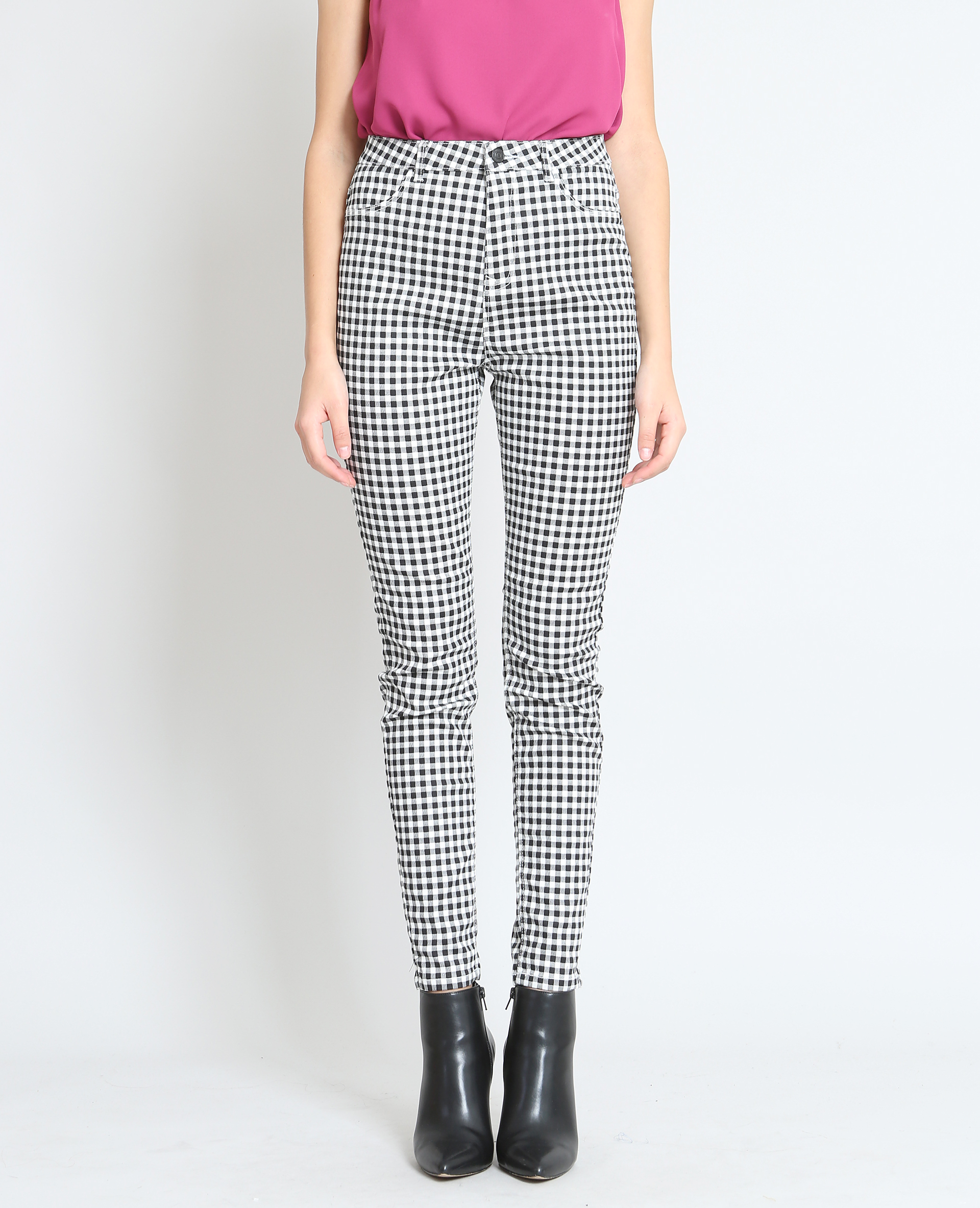 Pantalon vichy on sale femme