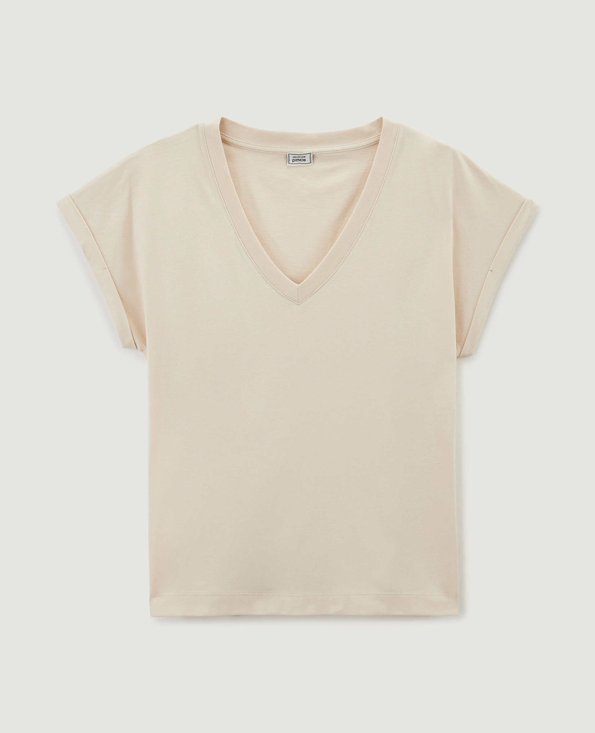 T-shirt col V écru - Pimkie