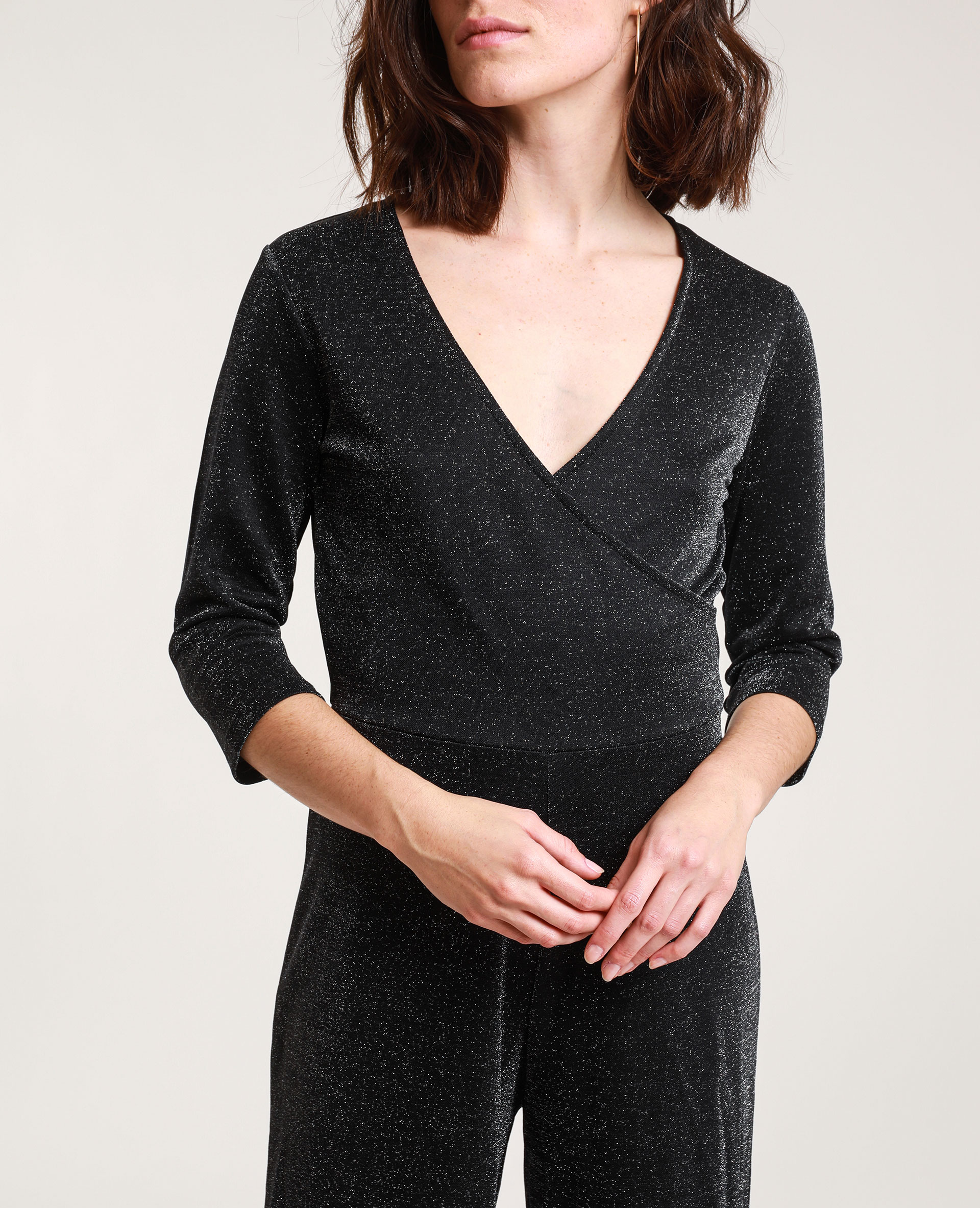 Combi-pantalon à paillettes noir - Pimkie