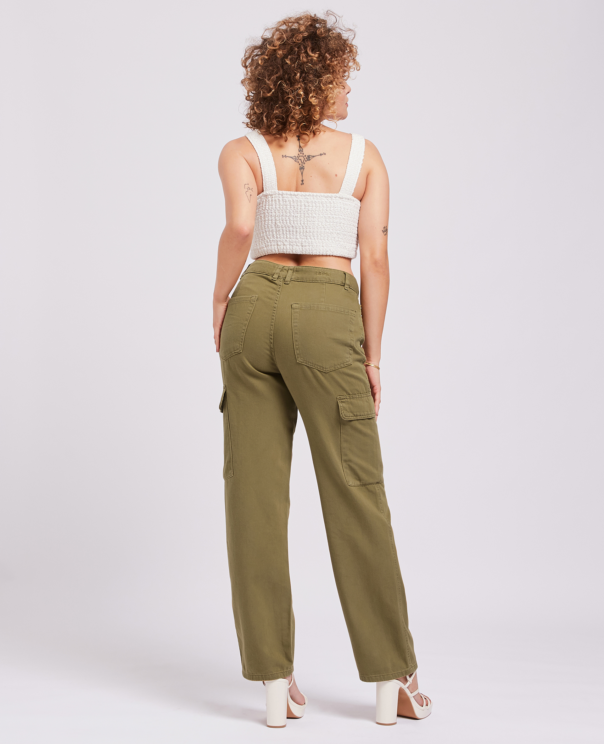 Jean cargo droit vert kaki - Pimkie