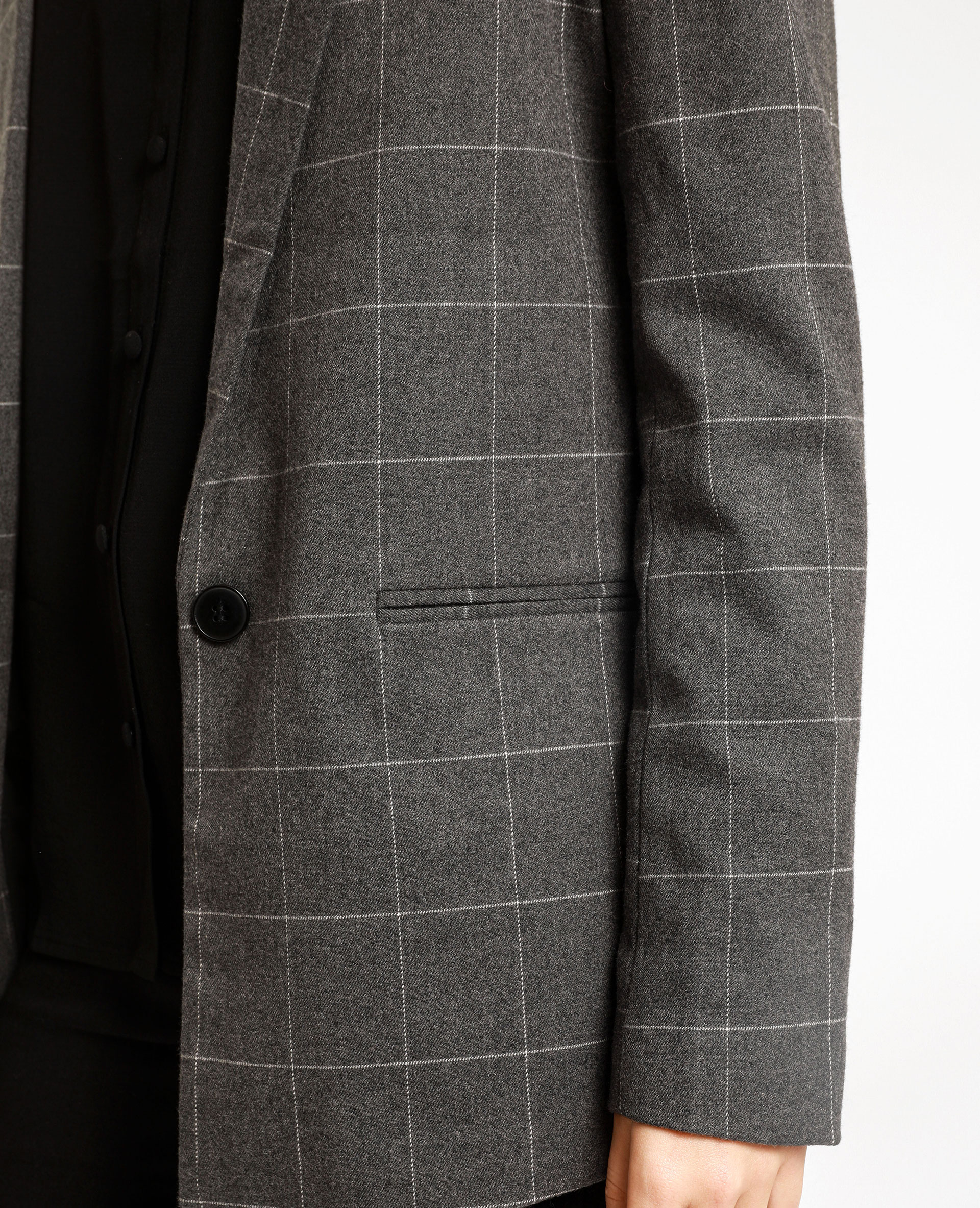 Blazer à carreaux gris - Pimkie