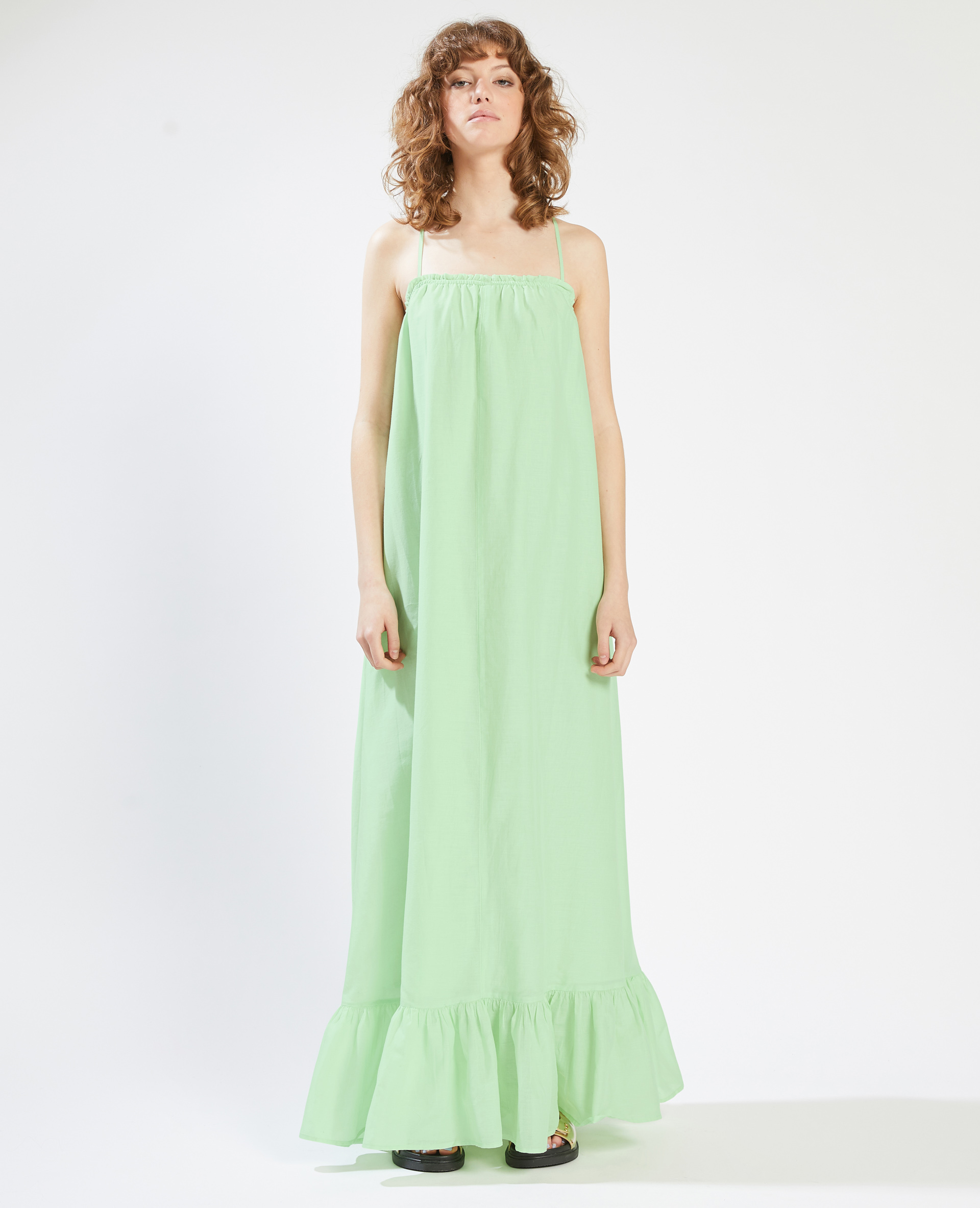 Robe longue à bretelles vert anis - Pimkie
