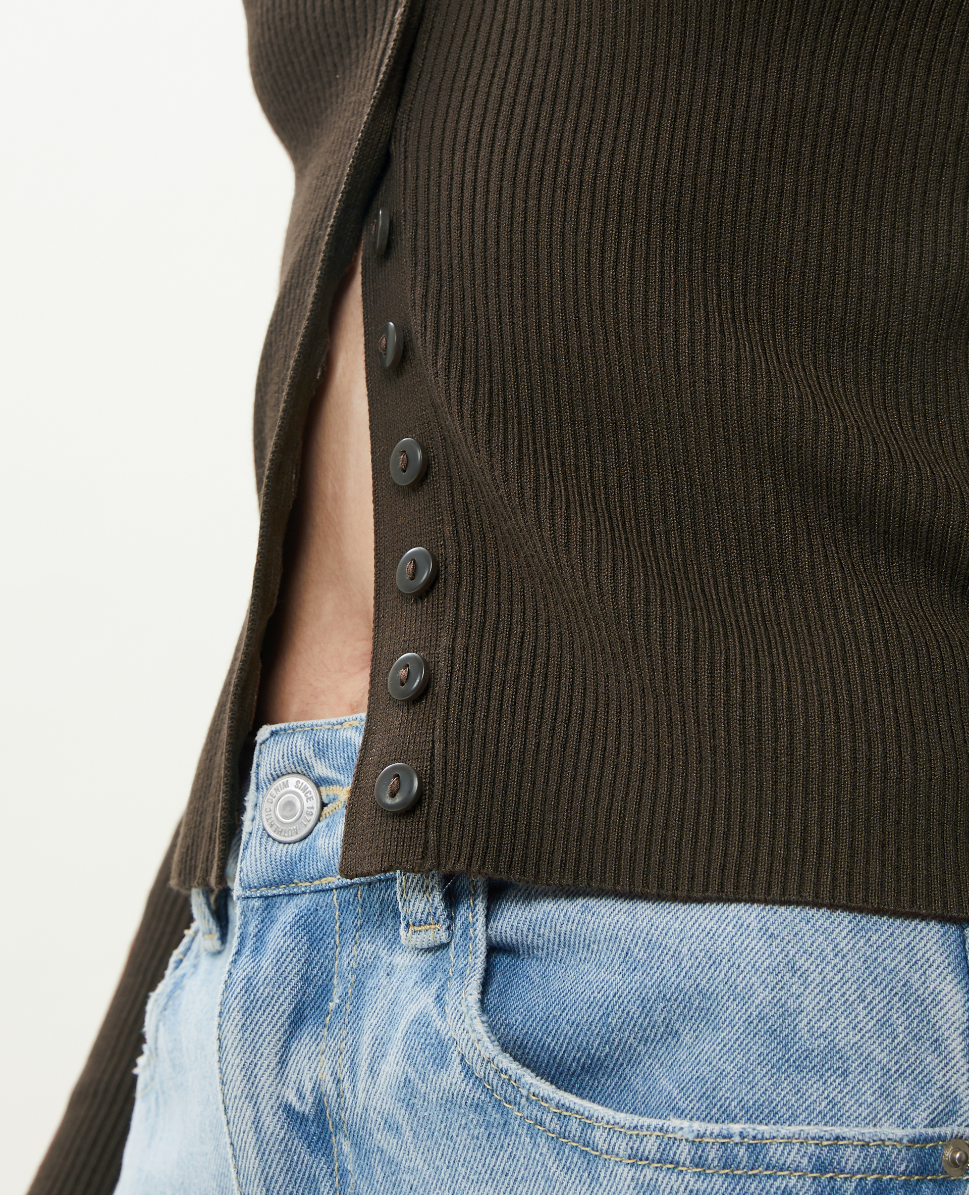 Gilet en maille côtelée marron - Pimkie