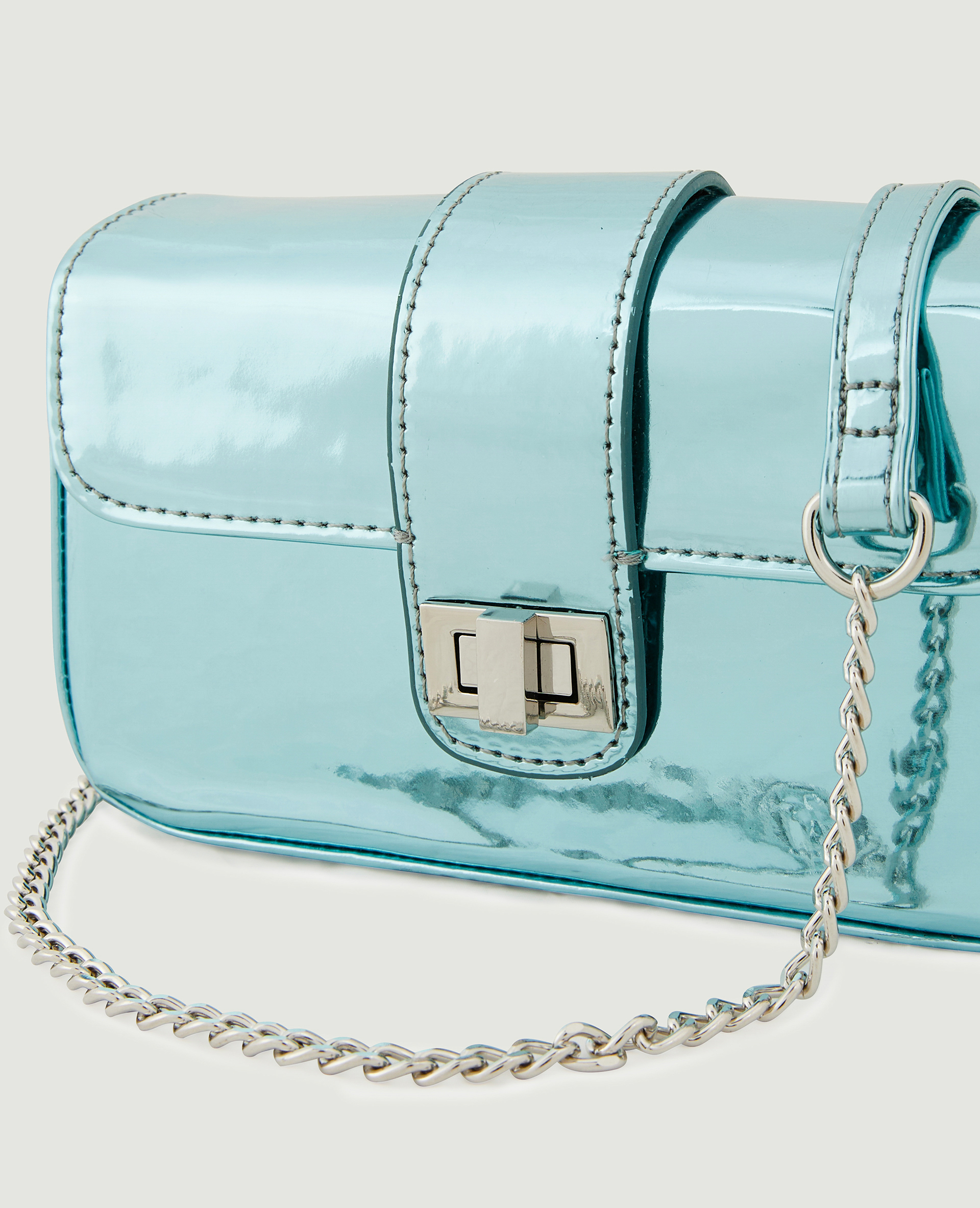 Petit sac boxy effet miroir bleu clair - Pimkie